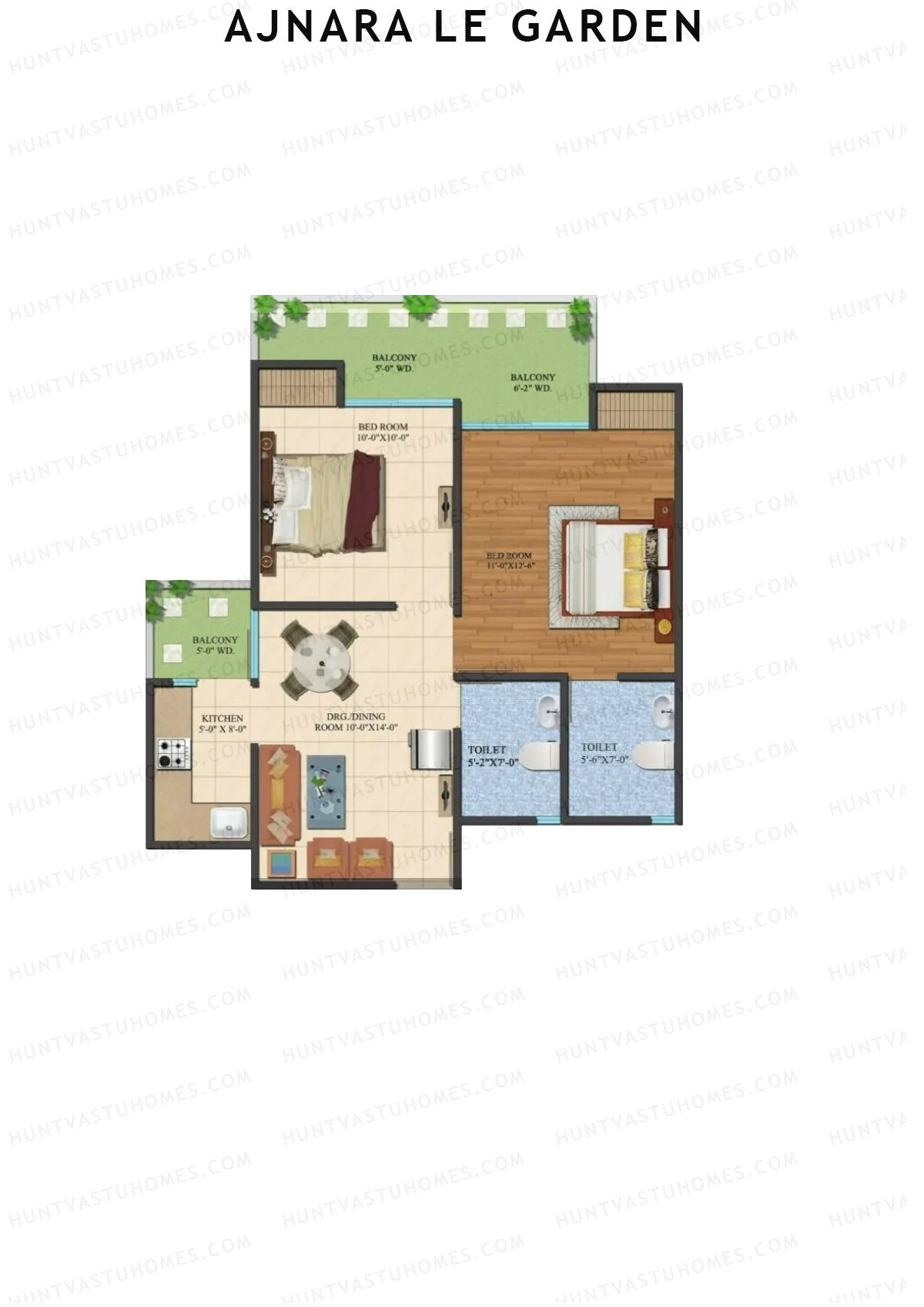 Ajnara Le Garden Tower B Unit 9 Floor Plan