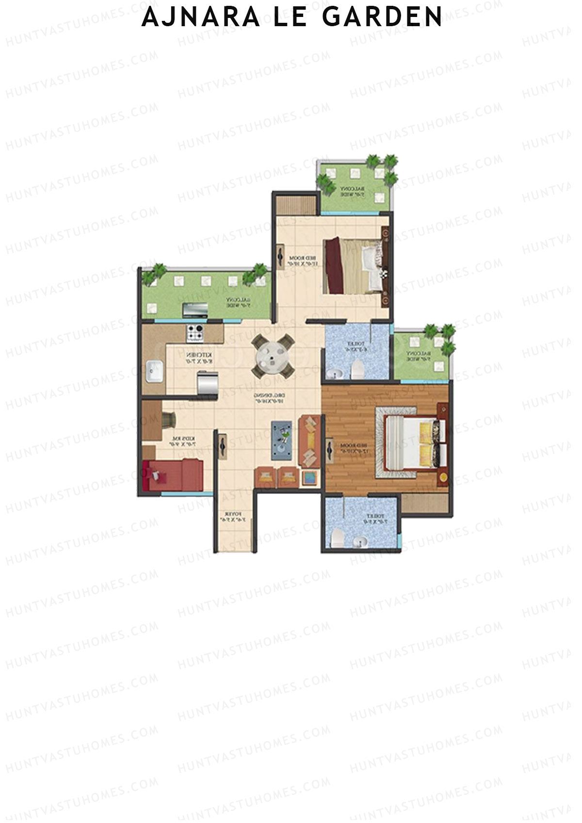Ajnara Le Garden Tower C Unit 6 Floor Plan