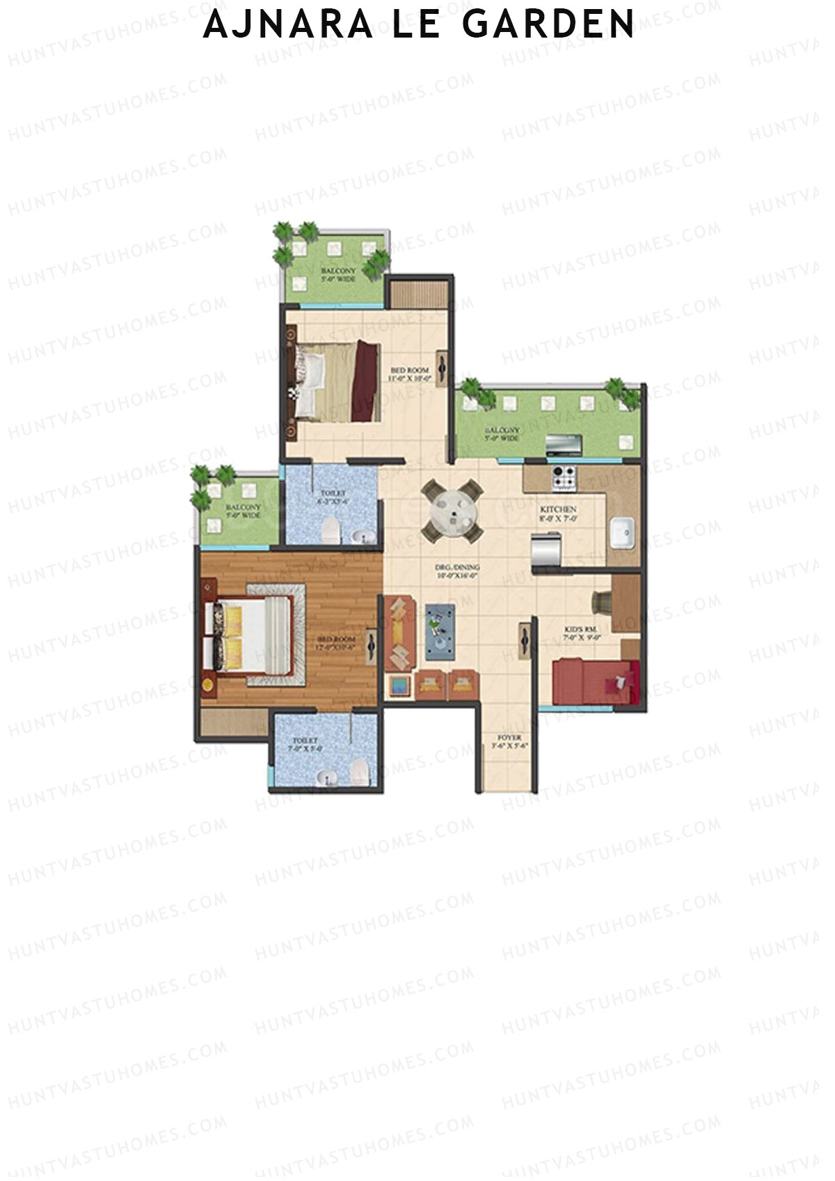 Ajnara Le Garden Tower C Unit 7 Floor Plan