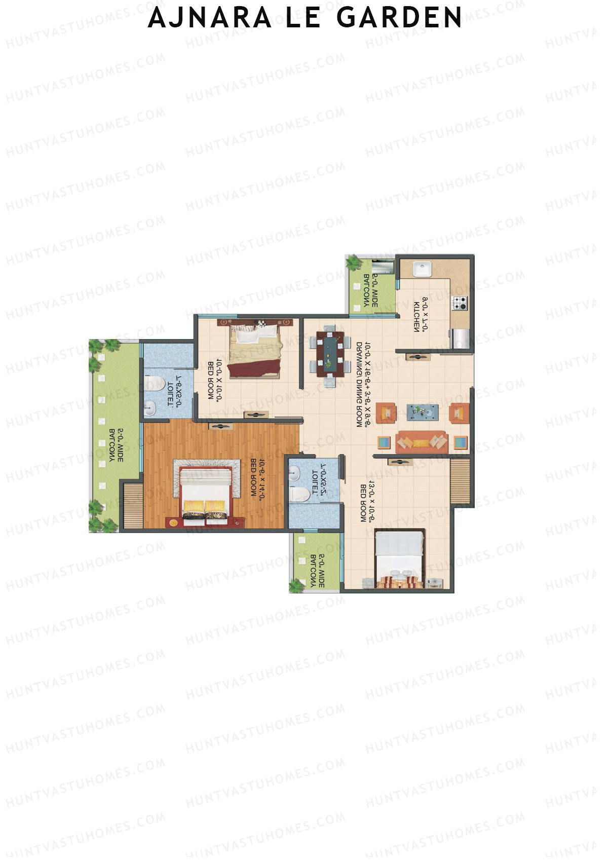Ajnara Le Garden Tower D Unit 8 Floor Plan