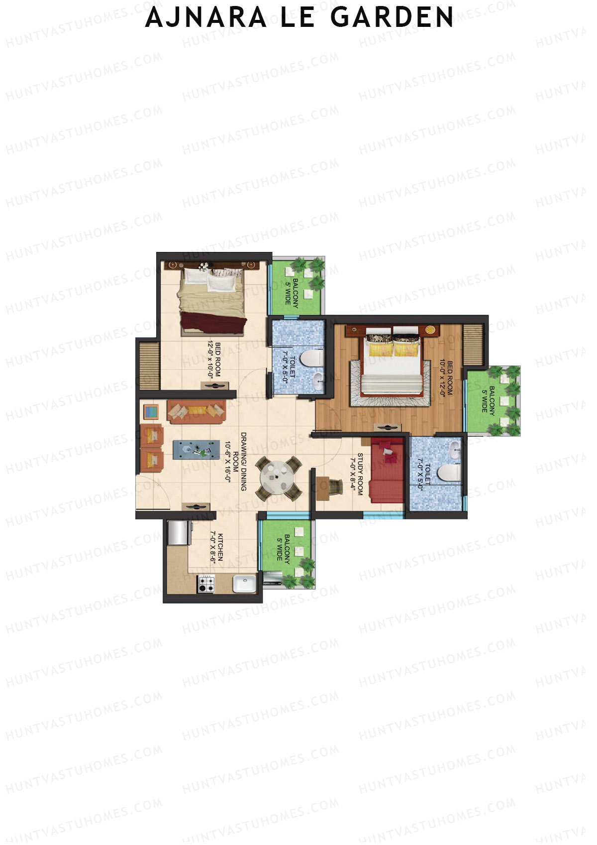 Ajnara Le Garden Tower O Unit 4 Floor Plan