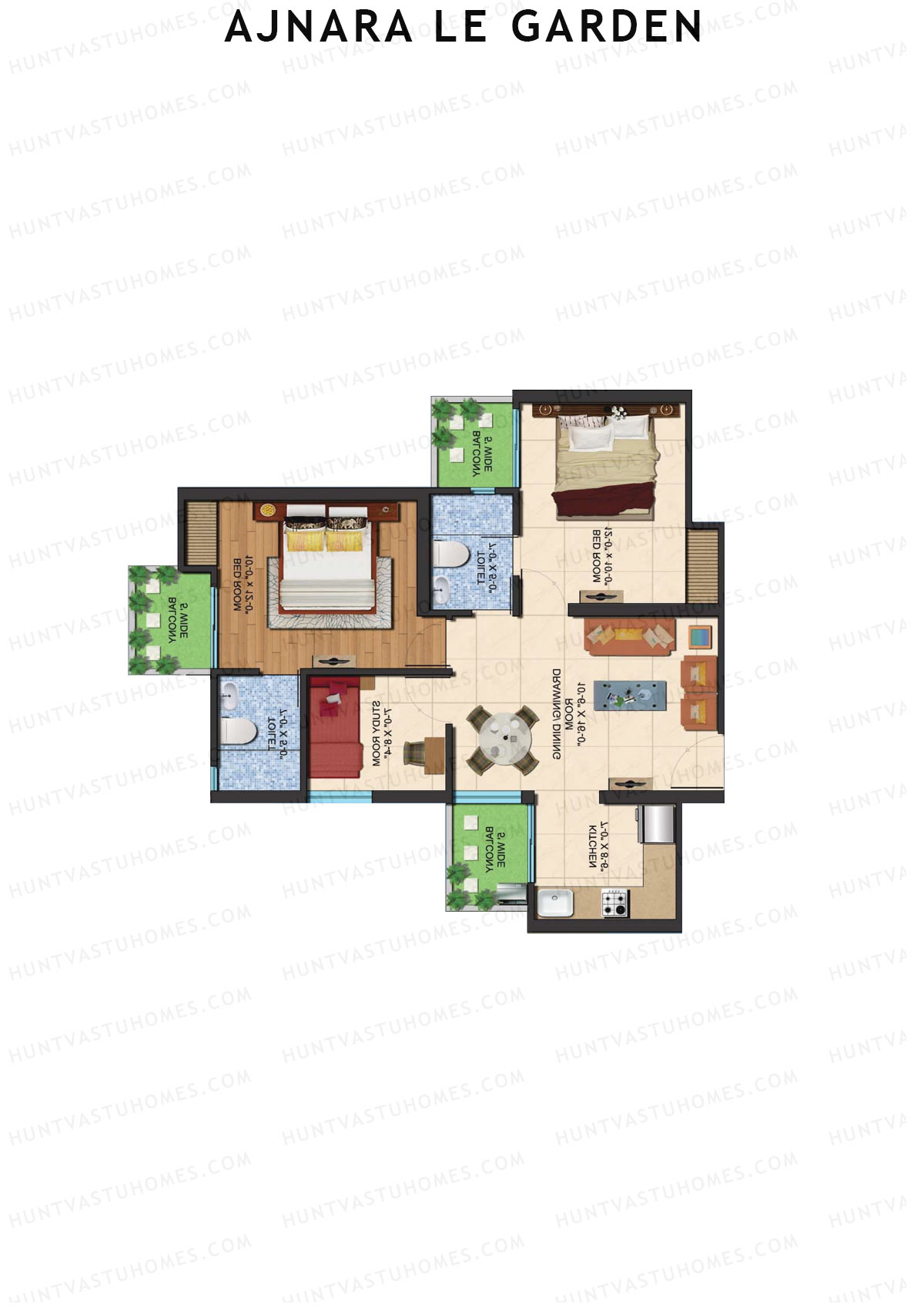 Ajnara Le Garden Tower O Unit 5 Floor Plan