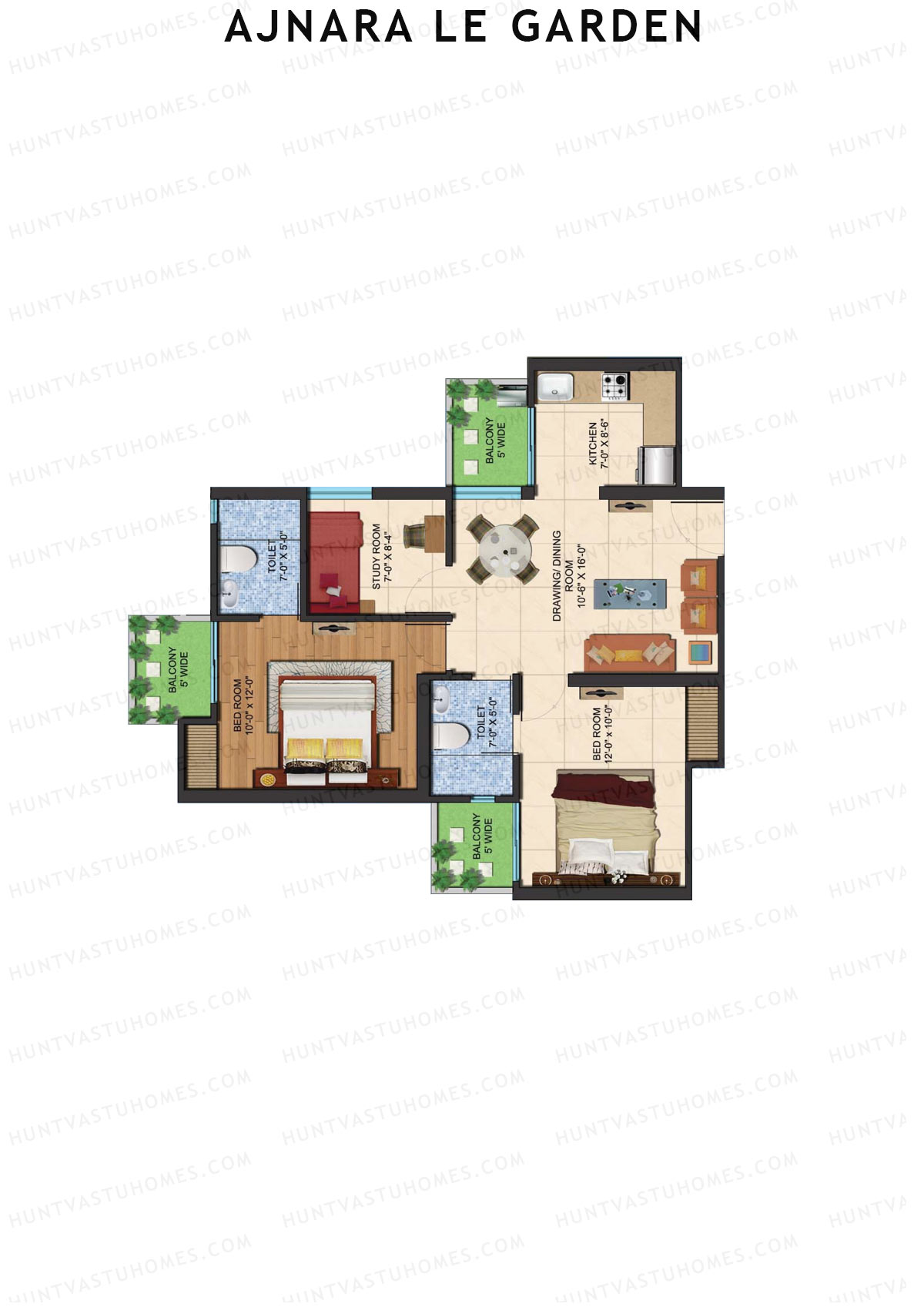 Ajnara Le Garden Tower O Unit 8 Floor Plan