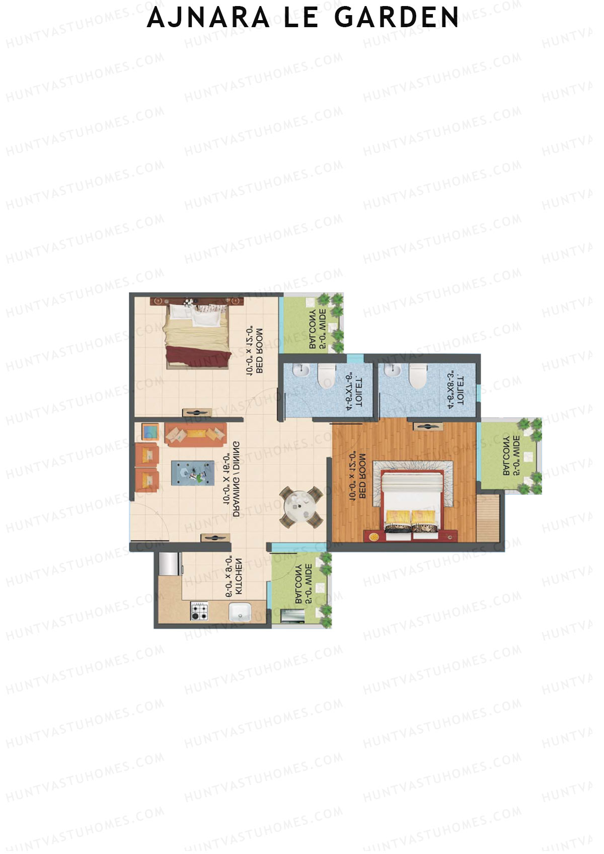 Ajnara Le Garden Tower Q Unit 5 Floor Plan