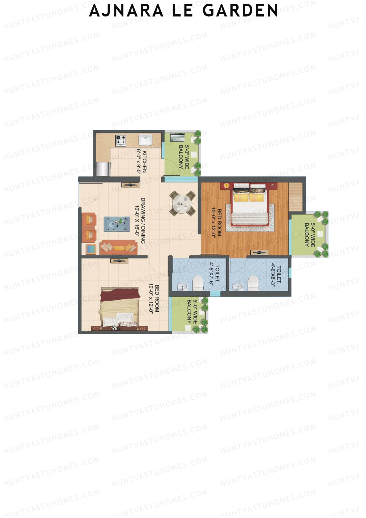 Ajnara Le Garden Tower Q Unit 7 Floor Plan