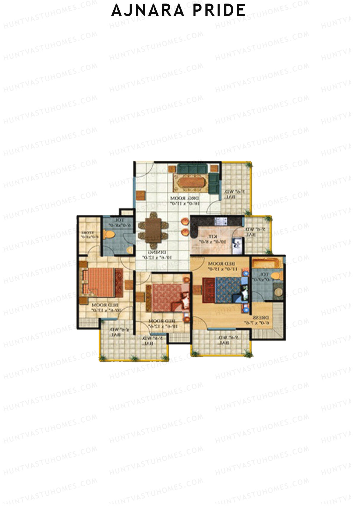 Ajnara Pride Tower C Unit 10 (Type HIG) Floor Plan
