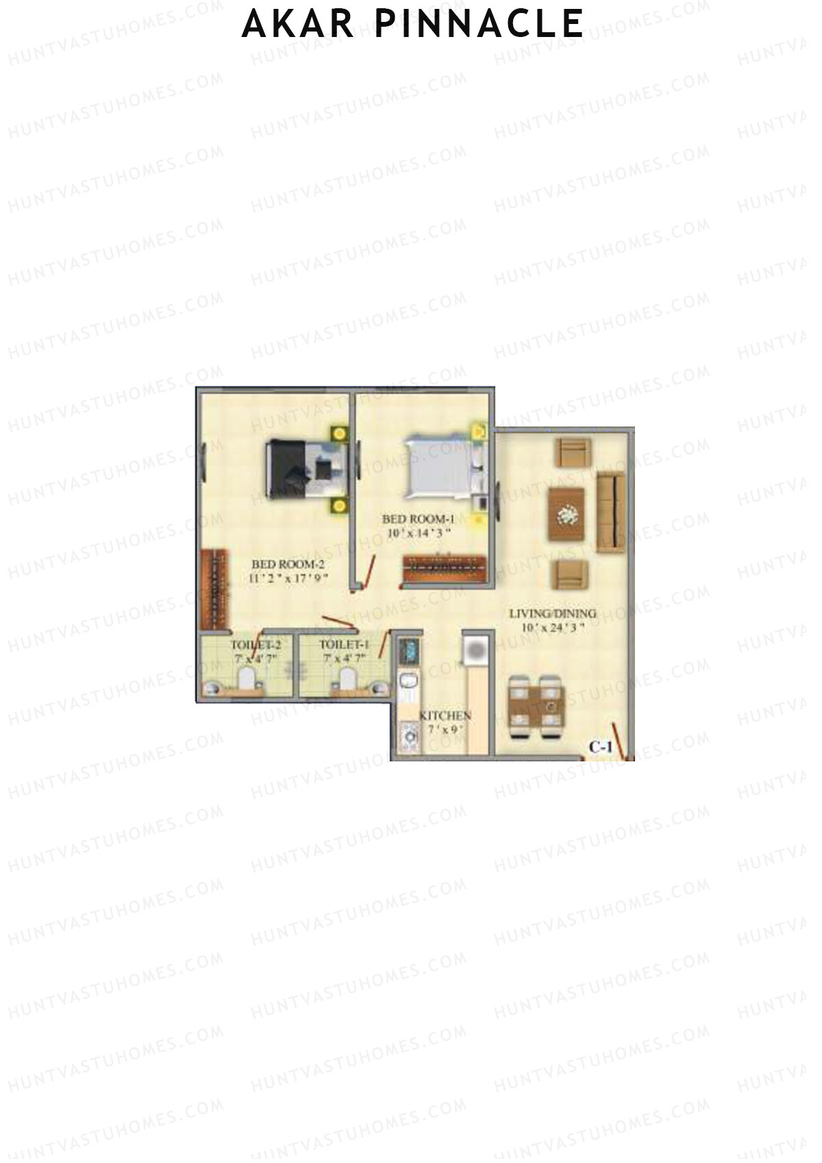 Akar Pinnacle Wing C Unit 1 Floor Plan