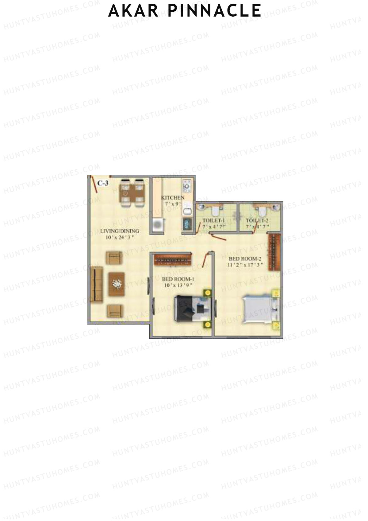 Akar Pinnacle Wing C Unit 3 Floor Plan
