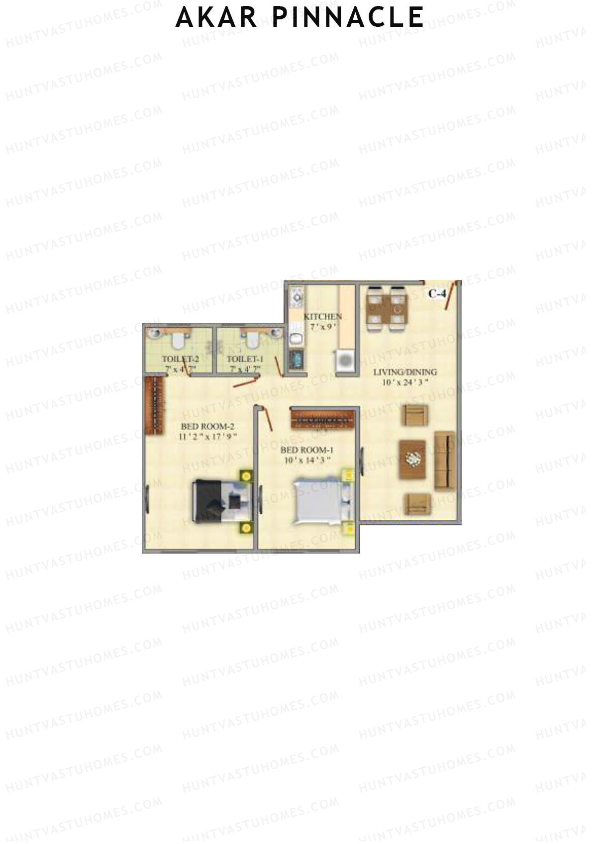 Akar Pinnacle Wing C Unit 4 Floor Plan