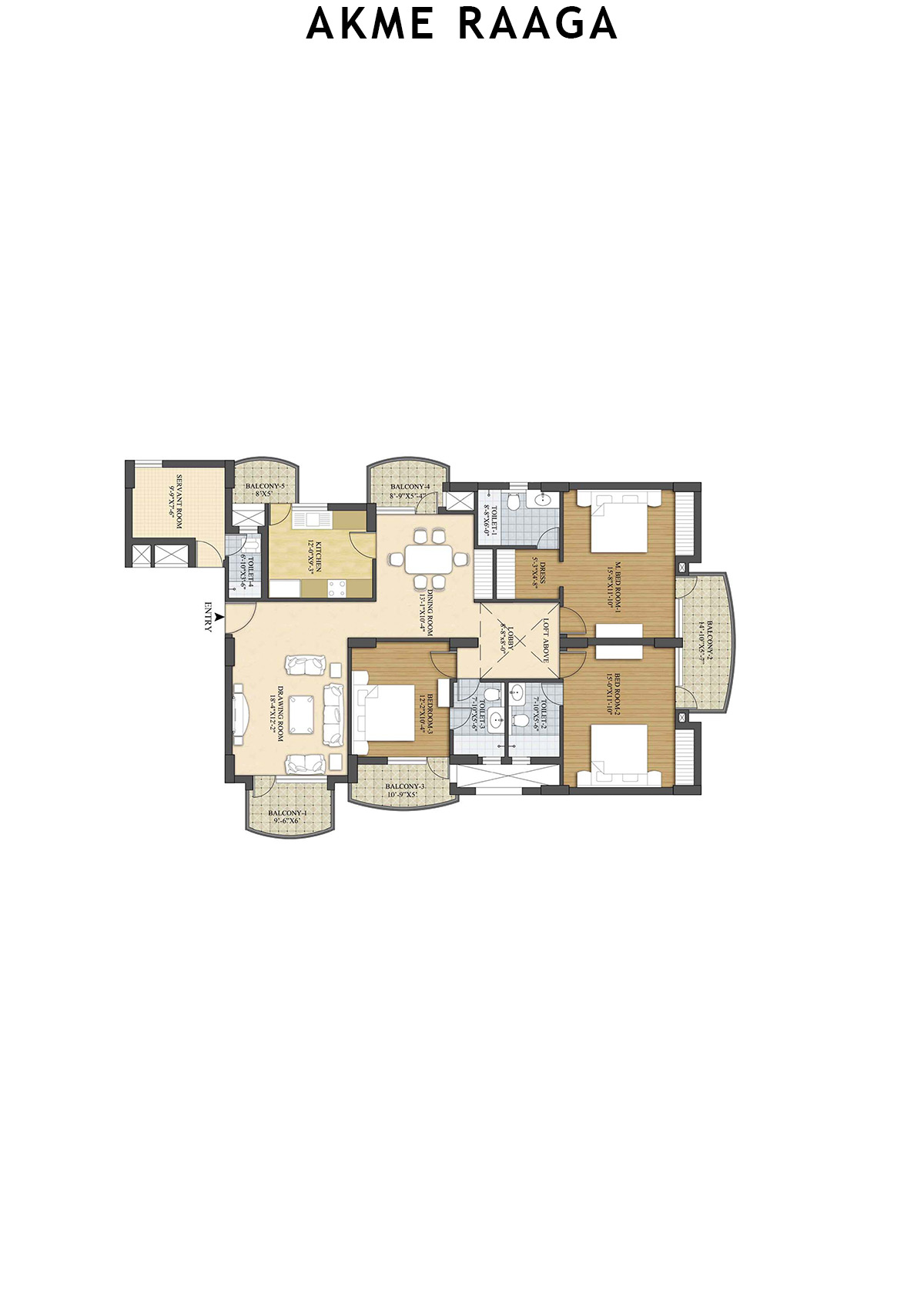 Akme Raaga Tower E Unit 1 Floor Plan