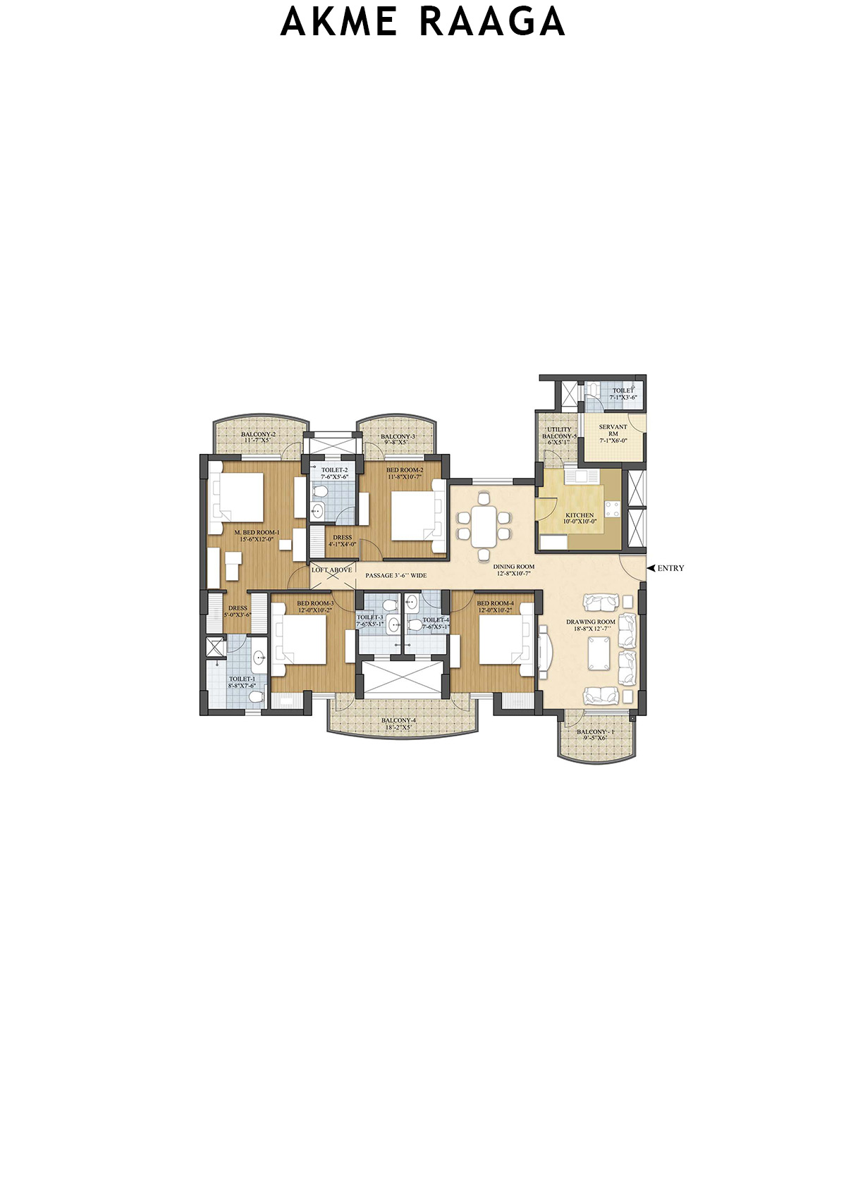 Akme Raaga Tower G Unit 2 Floor Plan