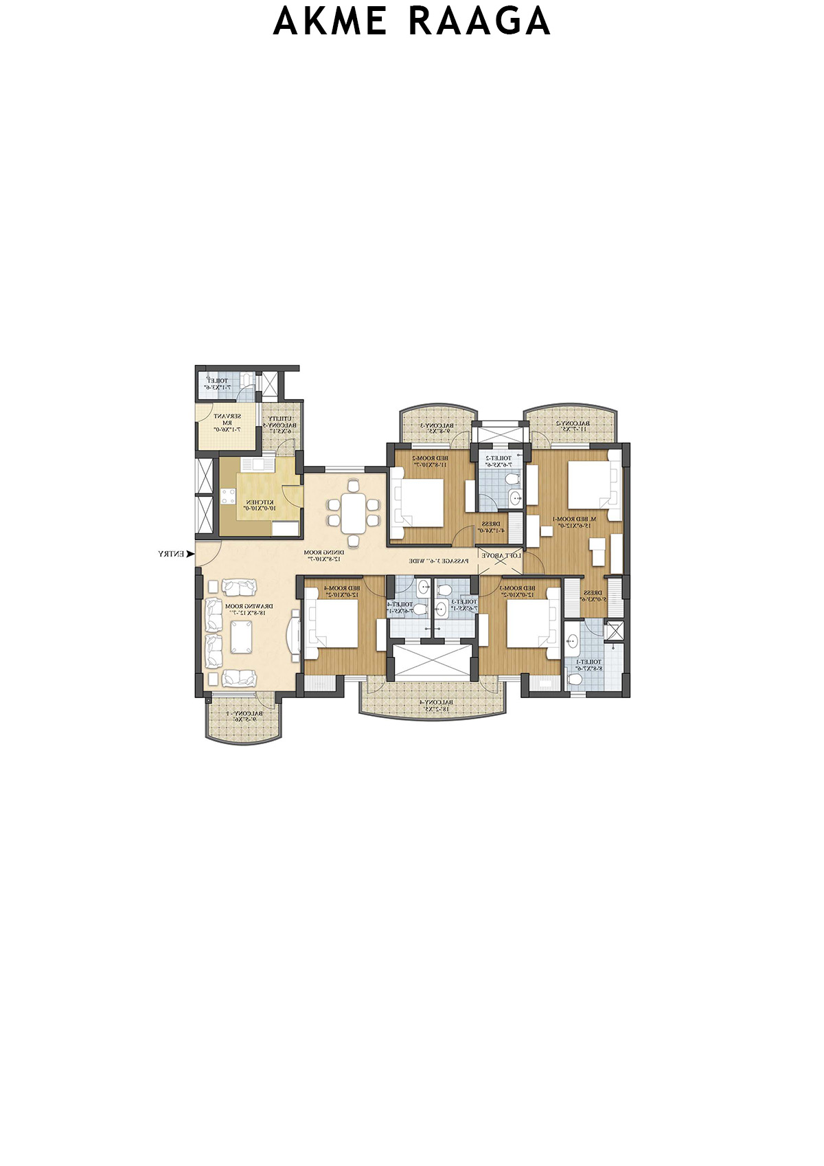 Akme Raaga Tower G Unit 3 Floor Plan