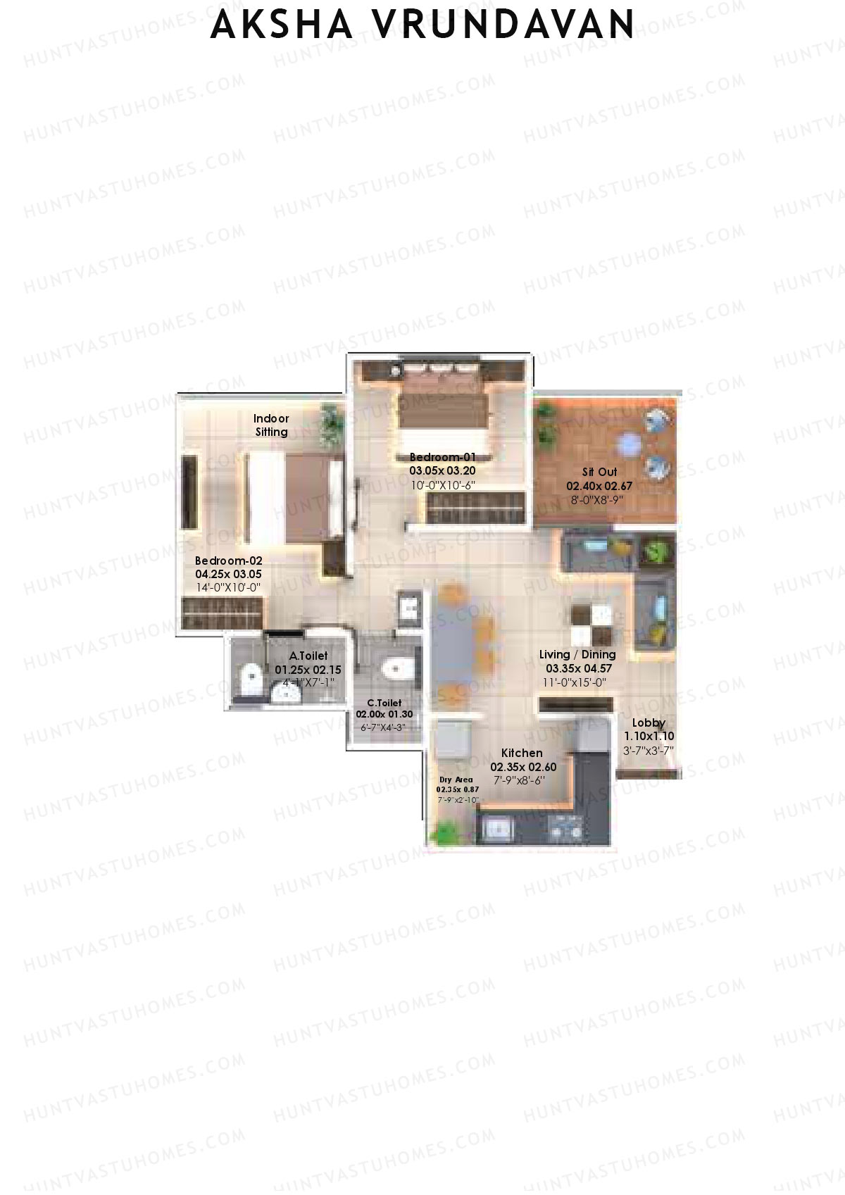 Aksha Vrundavan Wing A Unit 1 Floor Plan