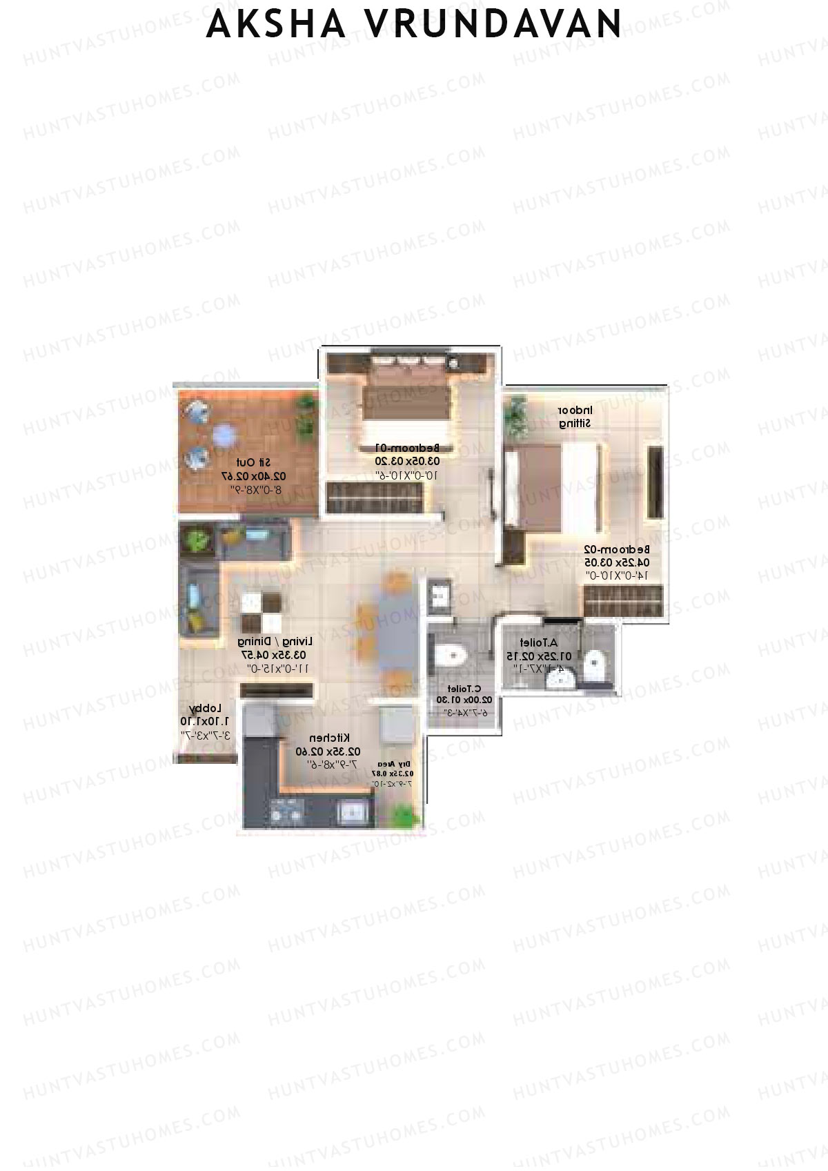 Aksha Vrundavan Wing A Unit 2 Floor Plan