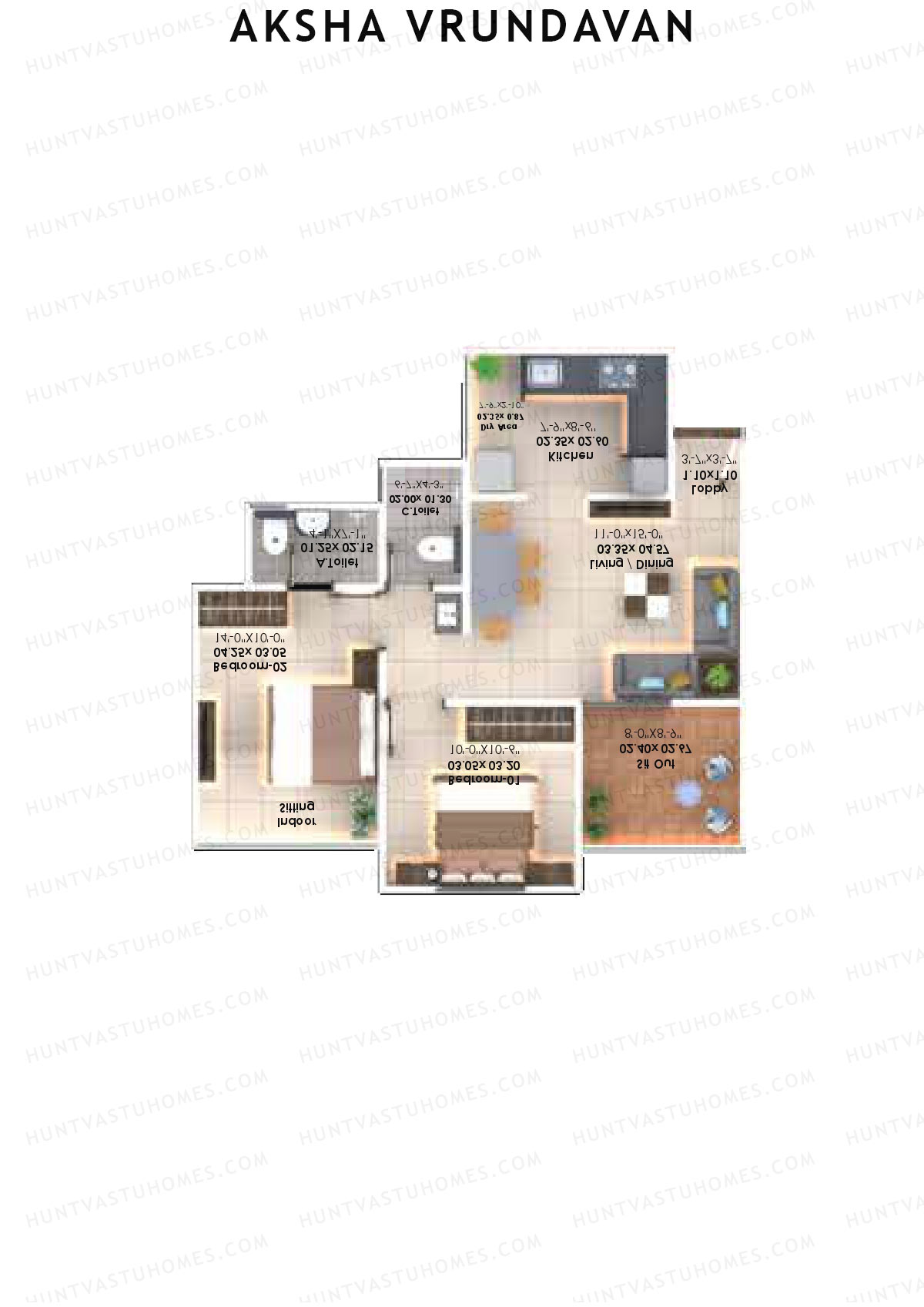 Aksha Vrundavan Wing A Unit 6 Floor Plan
