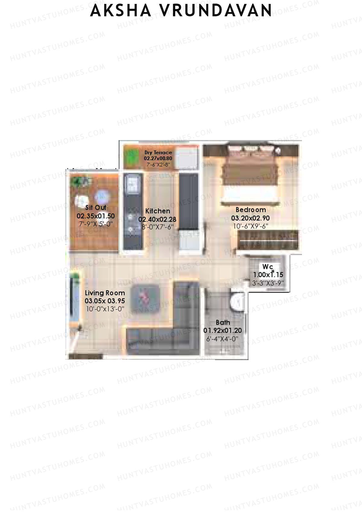 Aksha Vrundavan Wing B Unit 2 Floor Plan