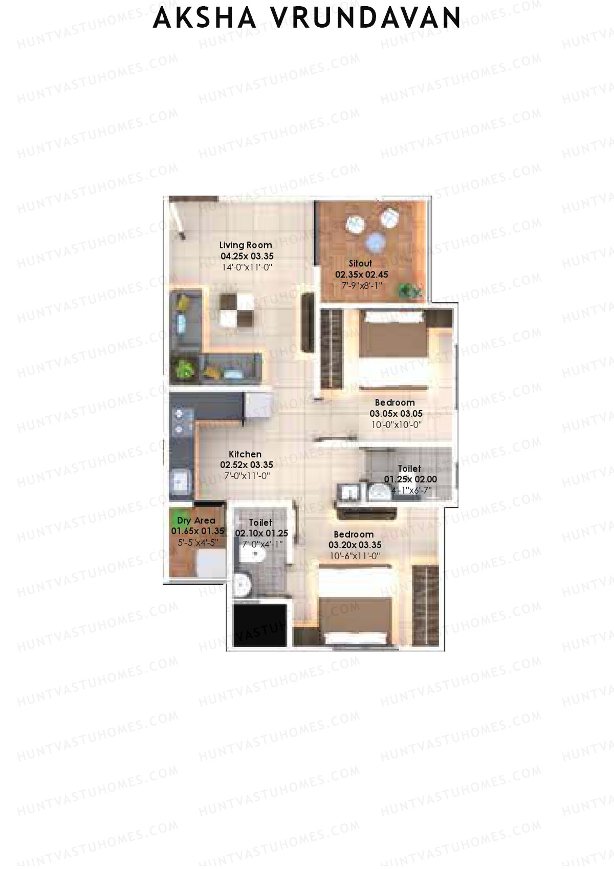Aksha Vrundavan Wing B Unit 6 Floor Plan