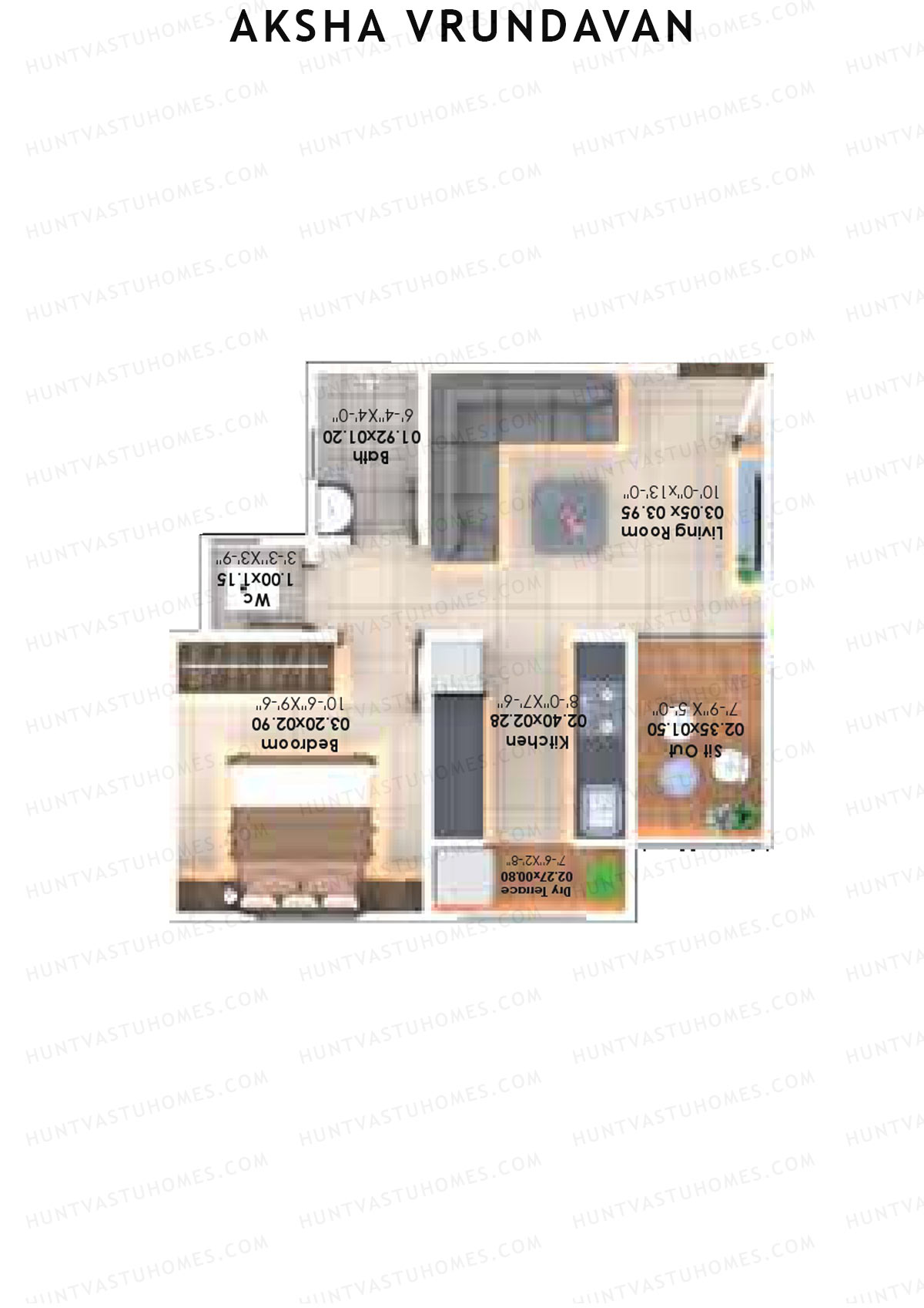 Aksha Vrundavan Wing B Unit 8 Floor Plan