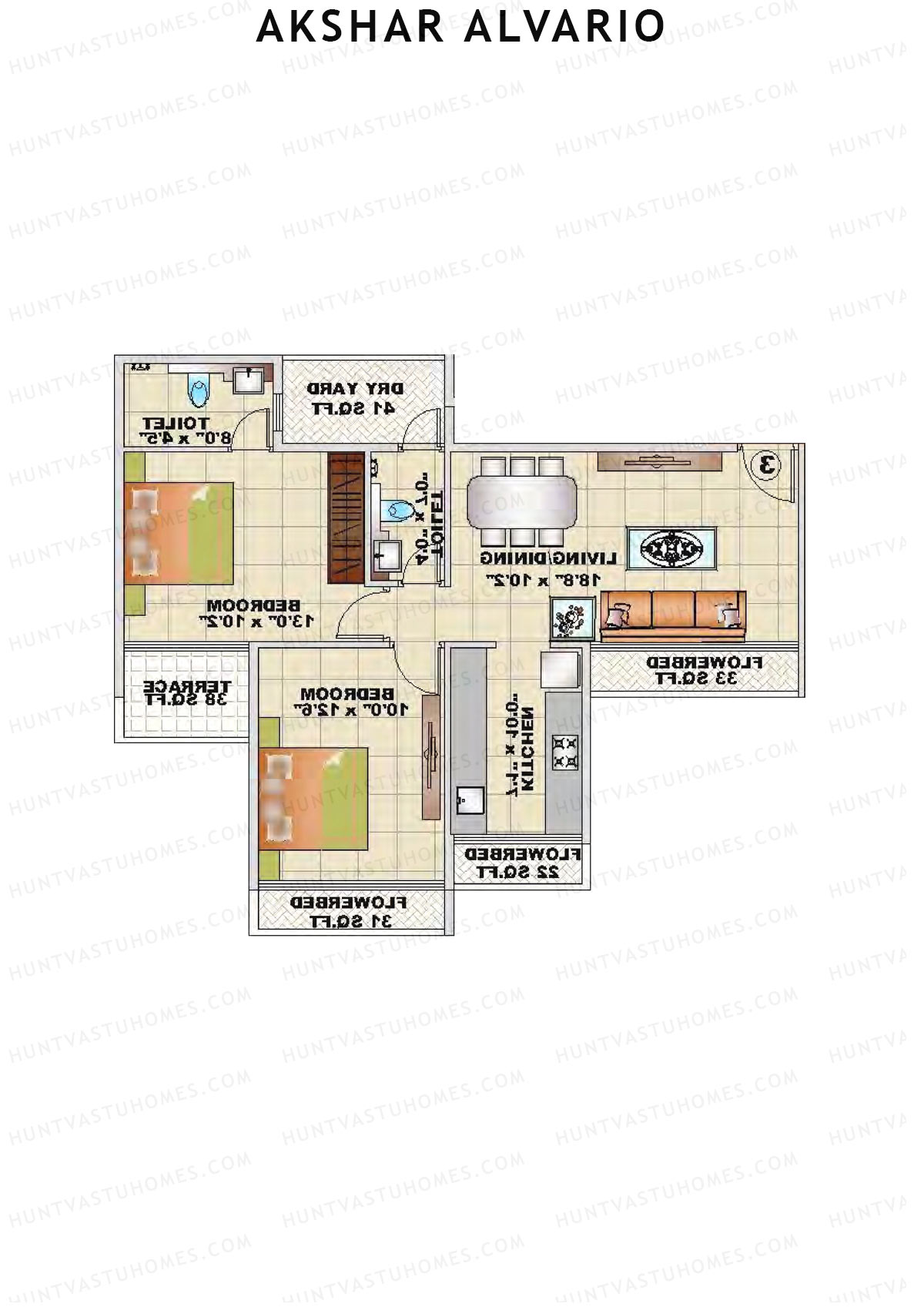 Akshar Alvario Wing B Unit 4 Floor Plan