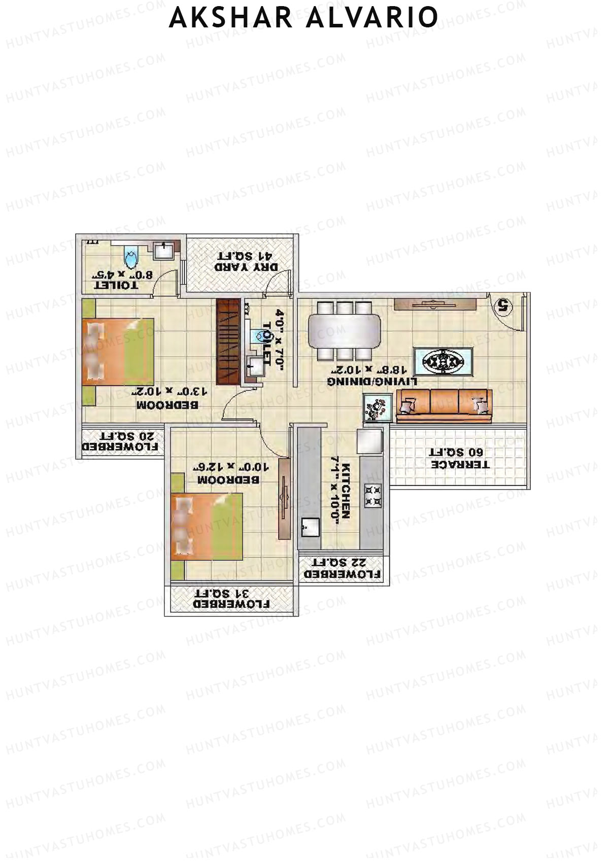 Akshar Alvario Wing B Unit 4 Floor Plan