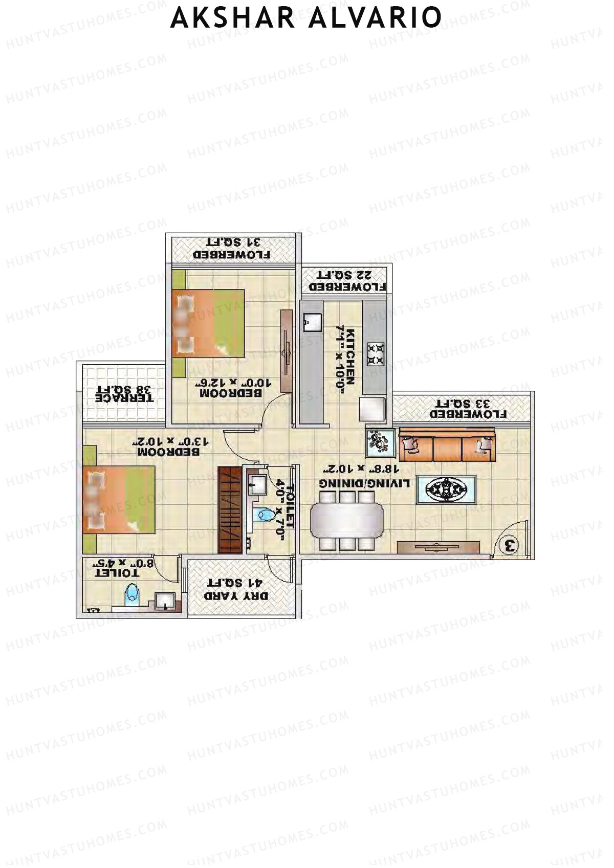 Akshar Alvario Wing B Unit 6 1 Floor Plan