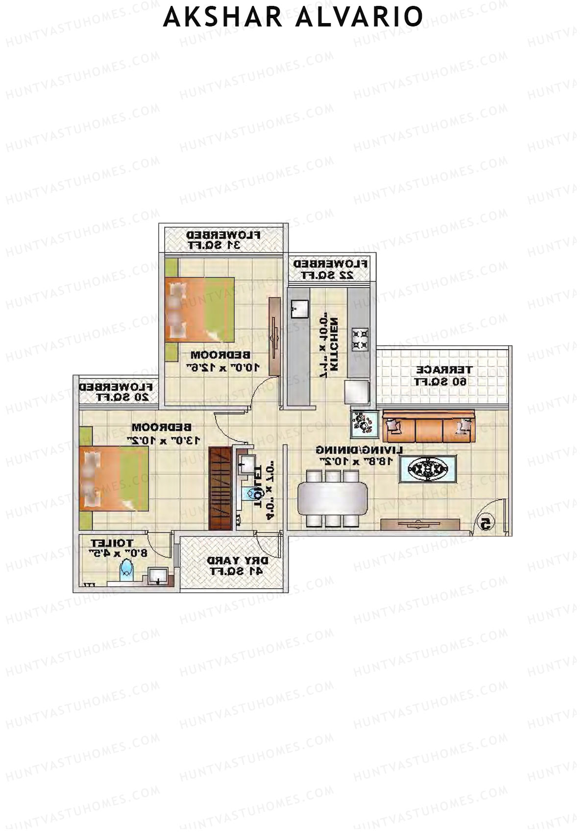 Akshar Alvario Wing B Unit 6  Floor Plan