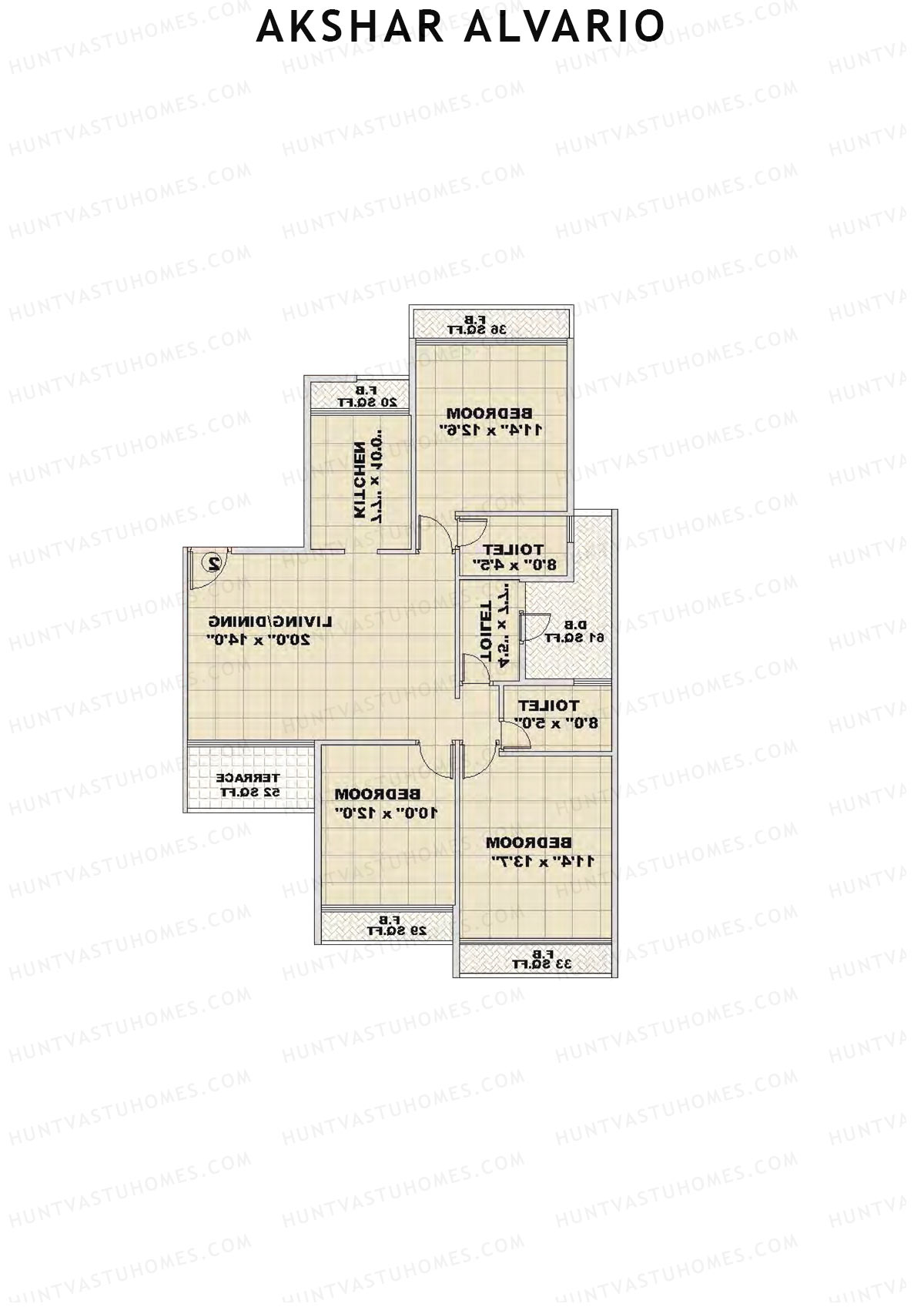 Akshar Alvario Wing C Unit 7 Floor Plan