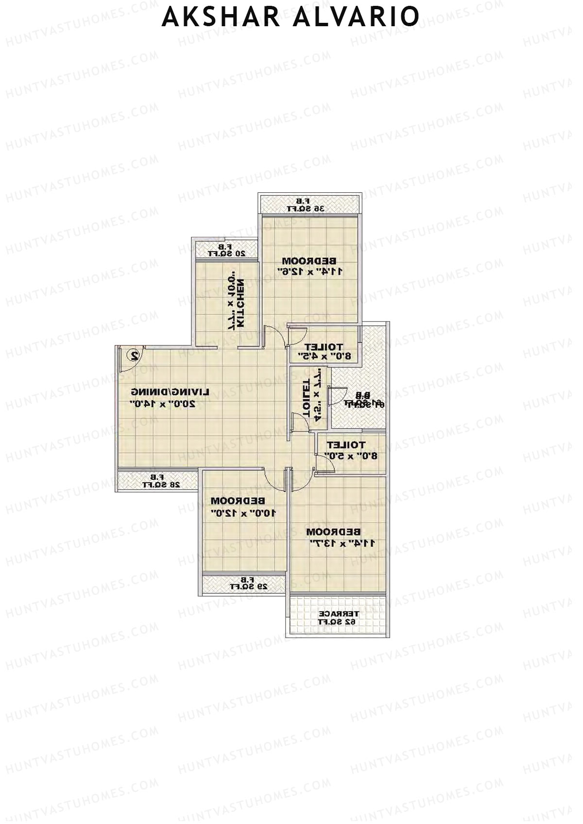 Akshar Alvario Wing C Unit 7  Floor Plan