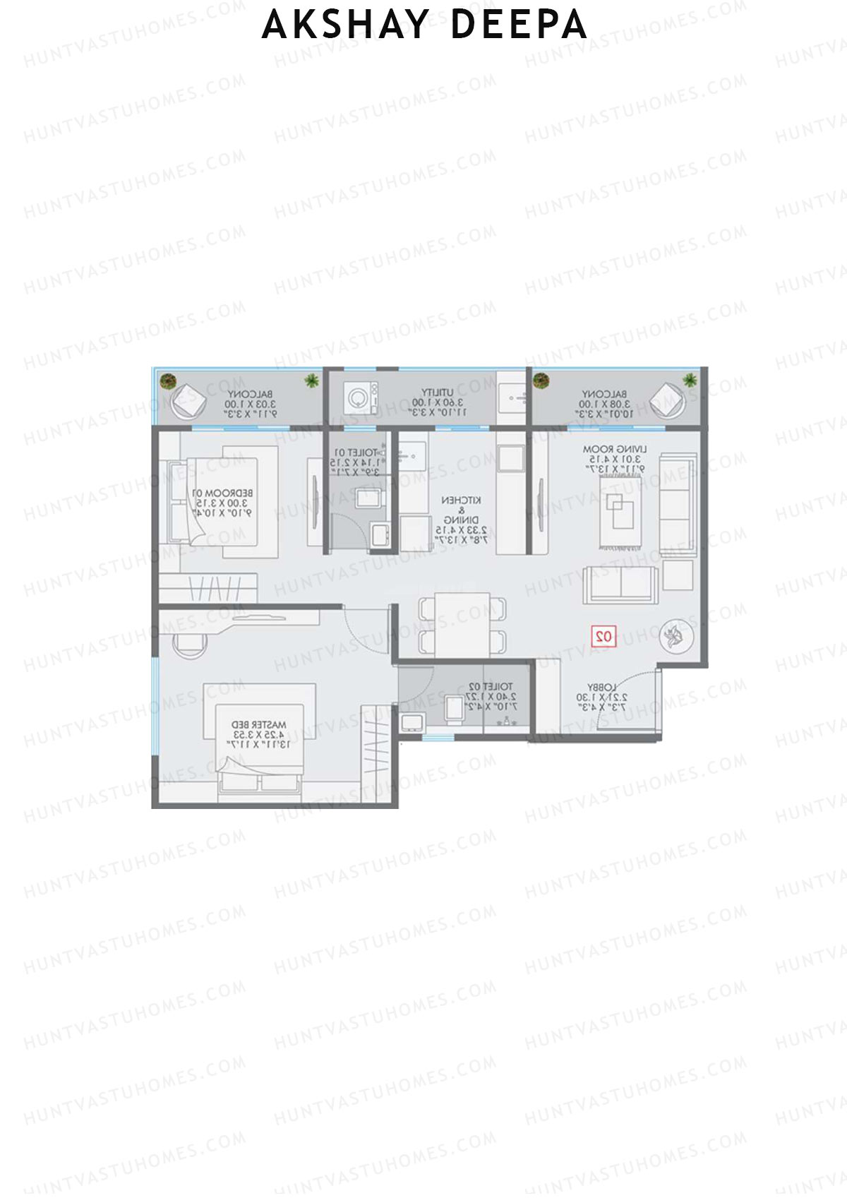 Akshay Deepa Tower A Unit 1 Floor Plan