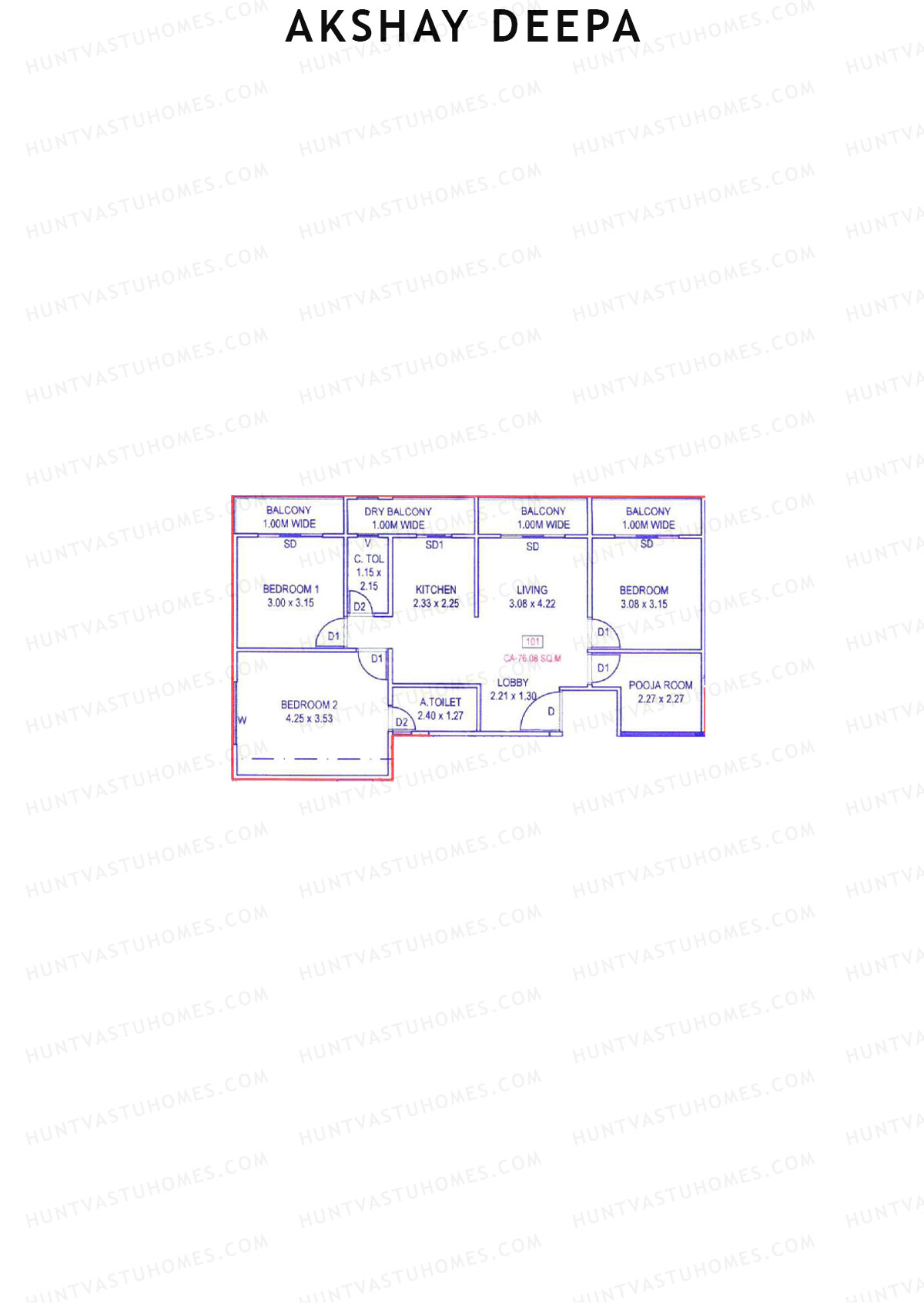 Akshay Deepa Tower A Unit 1 Floor Plan