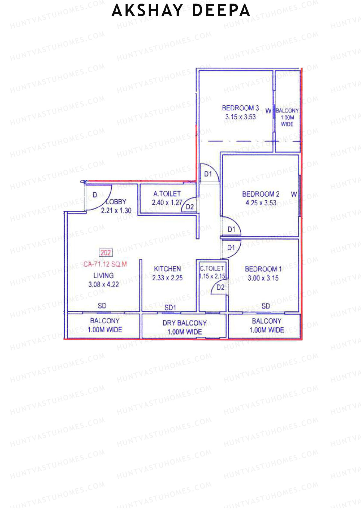 Akshay Deepa Tower A Unit 2 Floor Plan