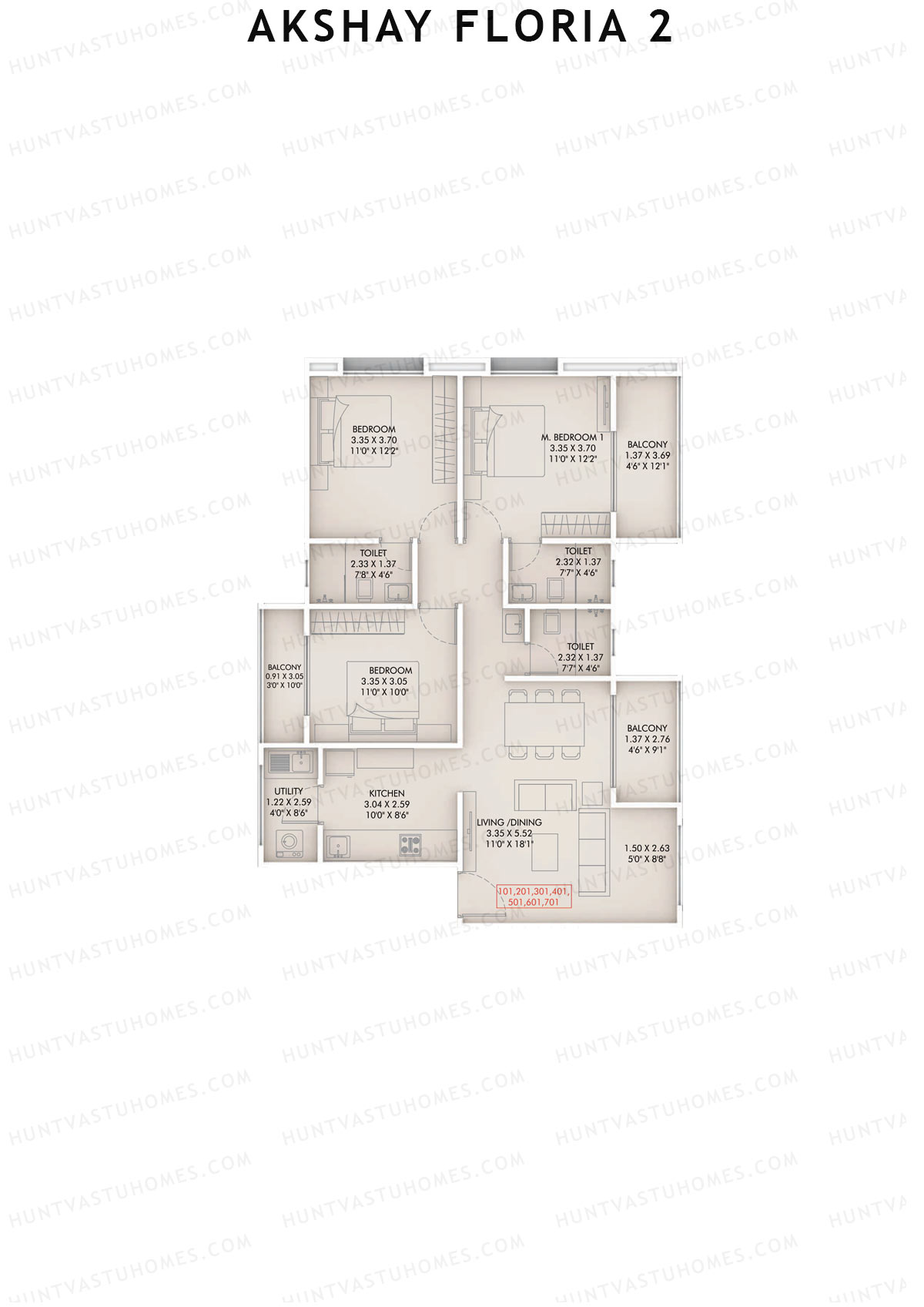 Akshay Floria 2 Wing A Unit 1 Floor Plan