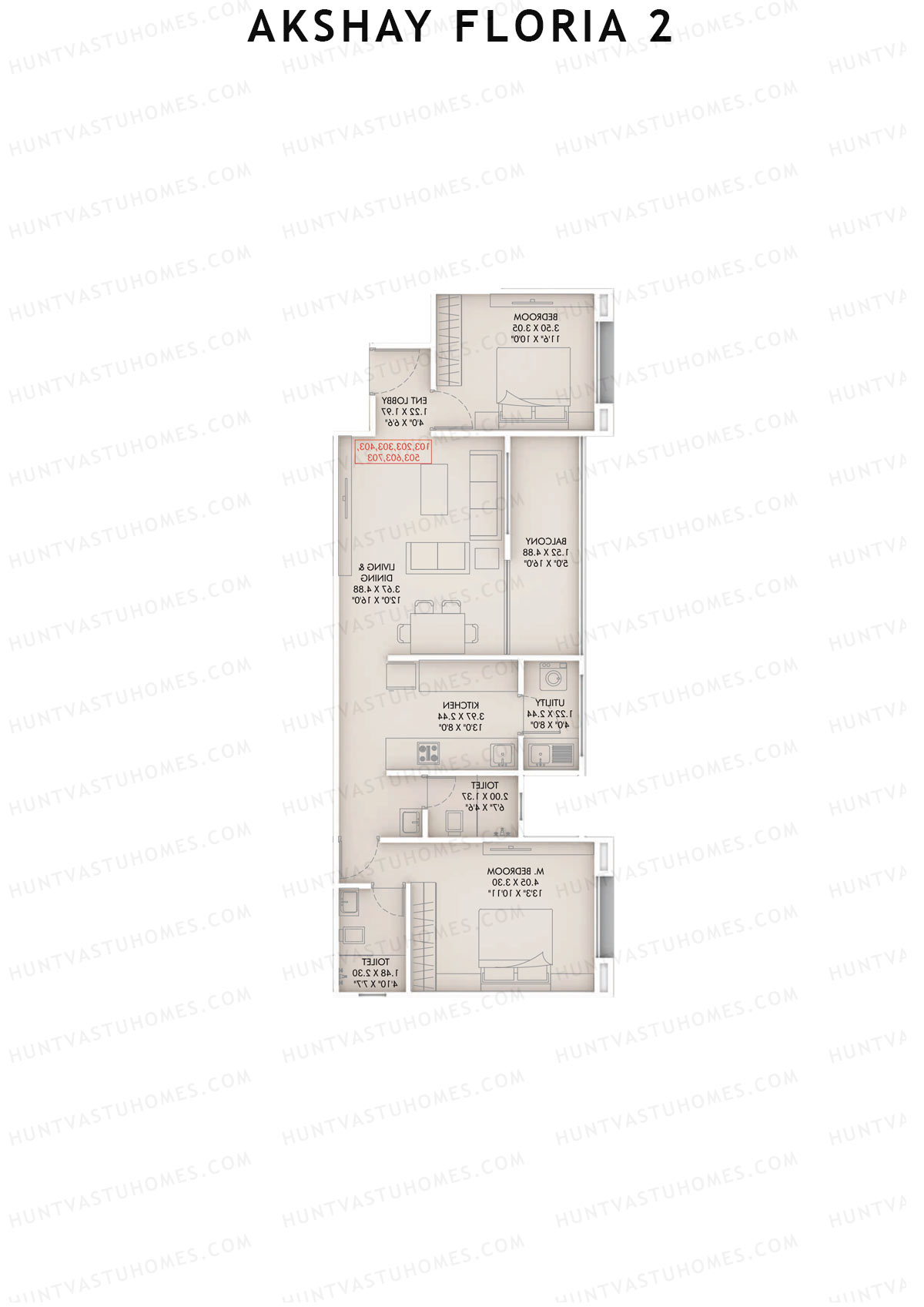 Akshay Floria 2 Wing A Unit 2 Floor Plan