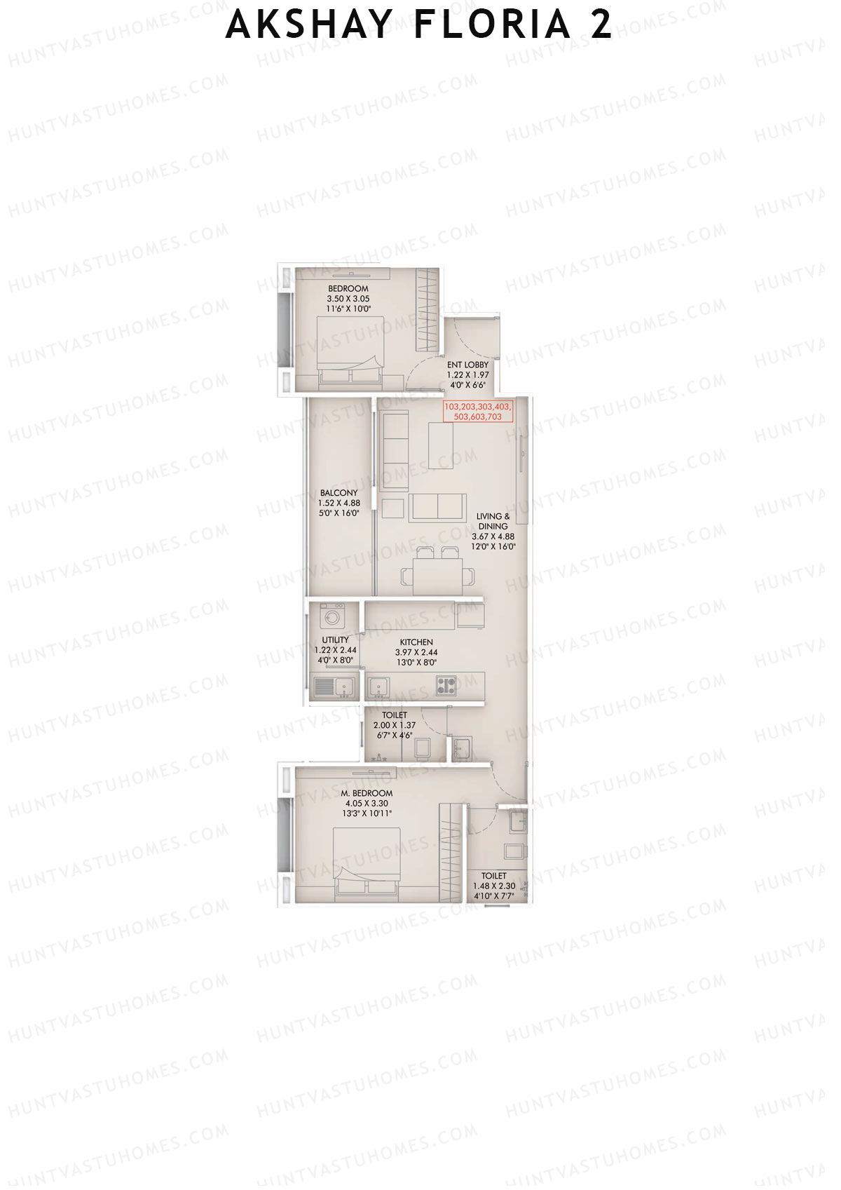 Akshay Floria 2 Wing A Unit 3 Floor Plan