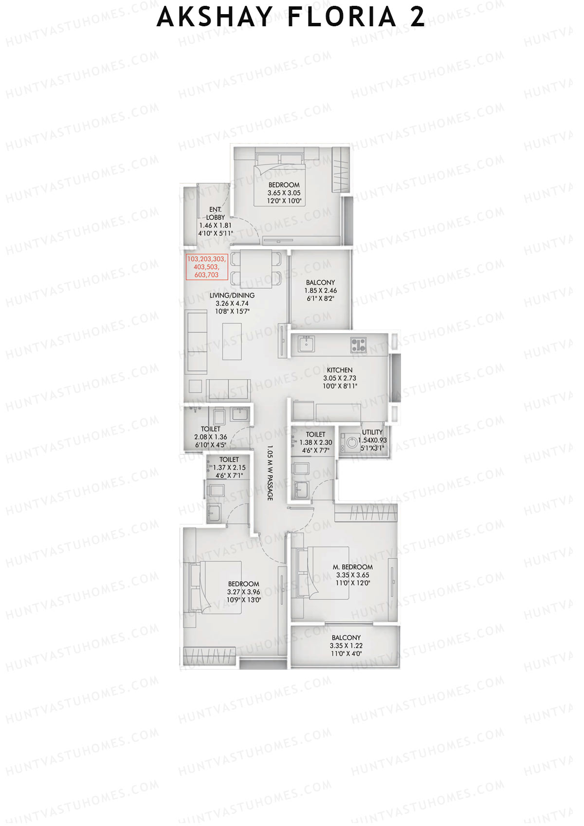 Akshay Floria 2 Wing B Unit 3 Floor Plan