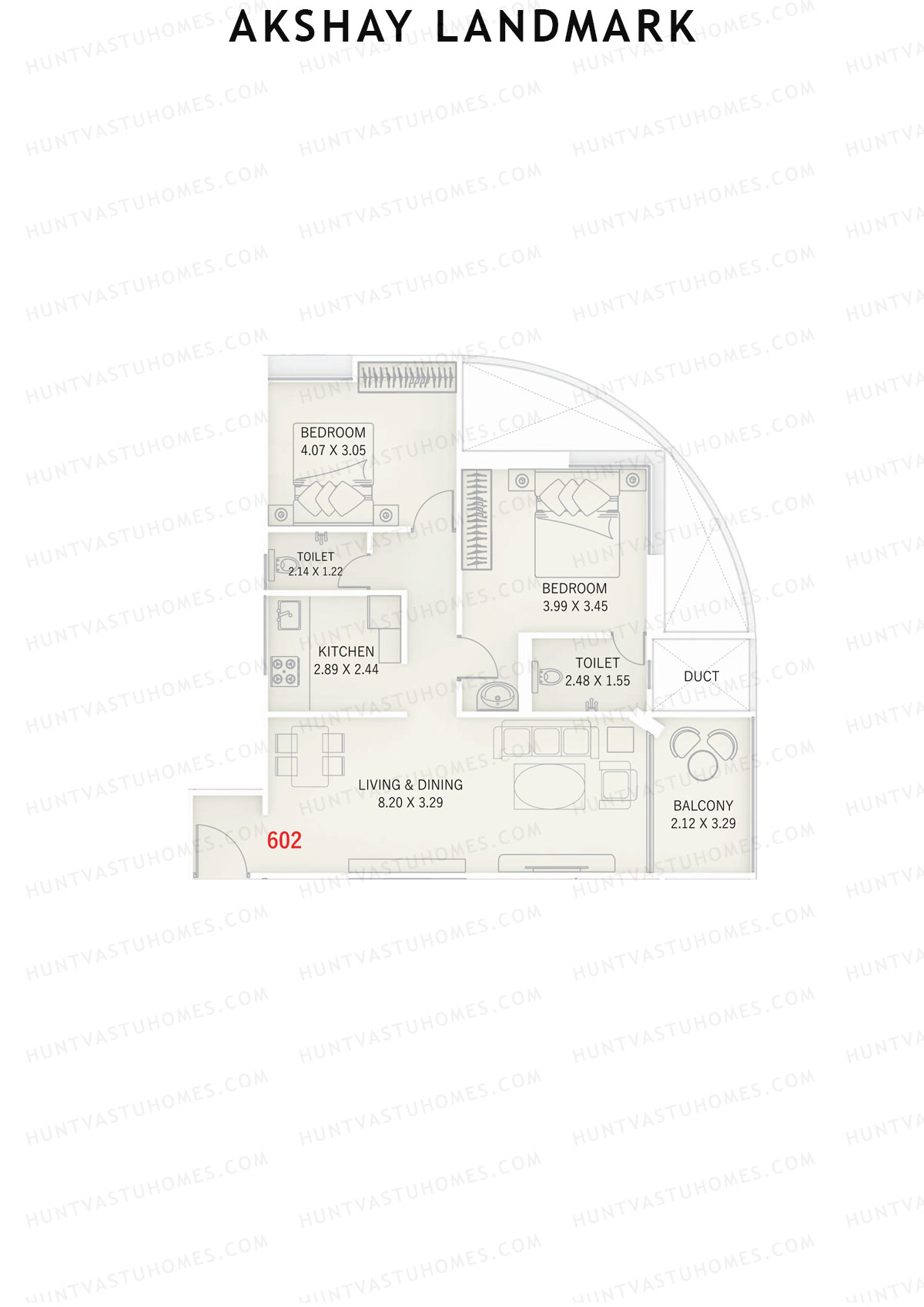 Akshay Landmark Tower 1 Unit 2 Floor Plan