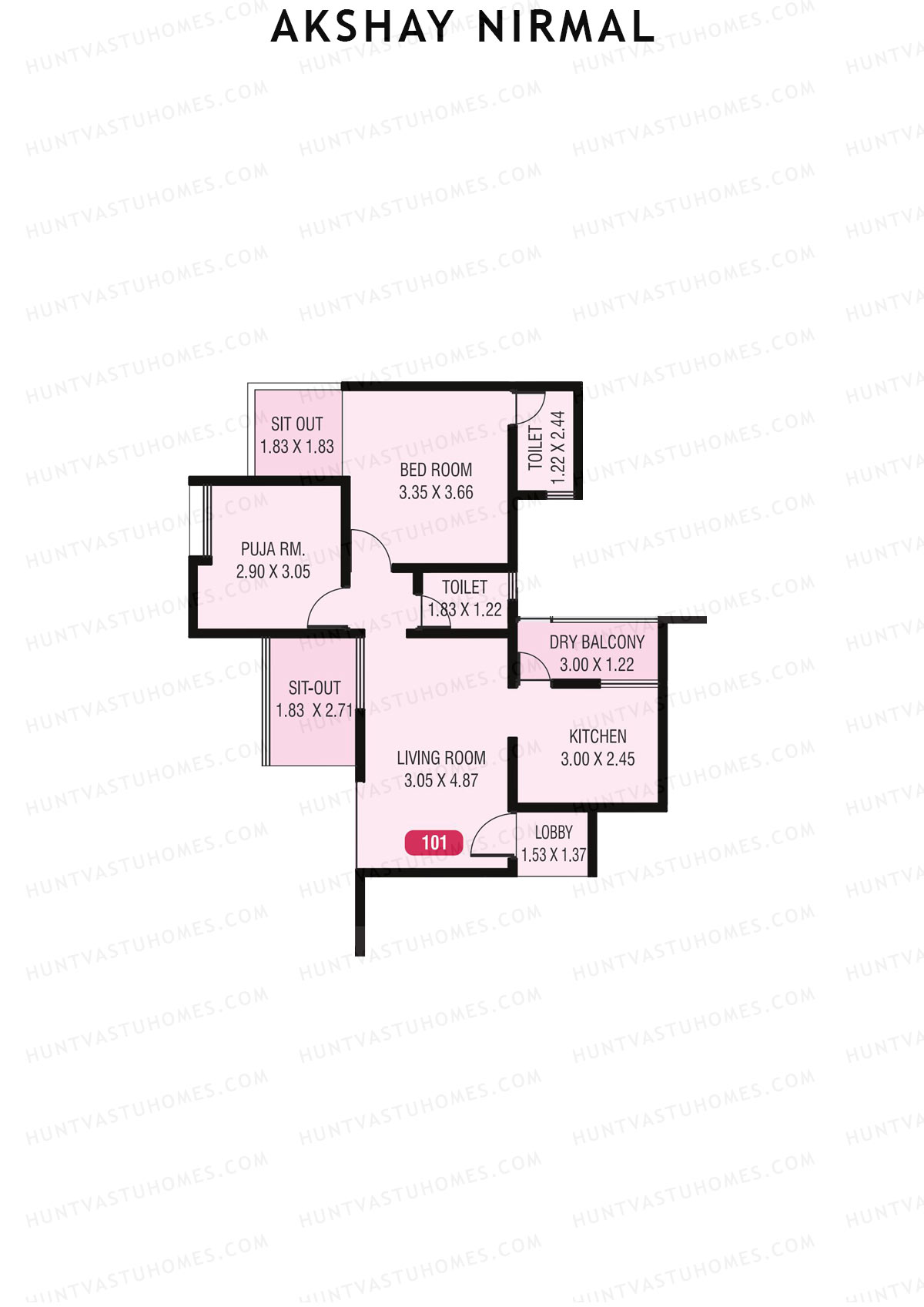 Akshay Nirmal, Nirmal, Unit 1, 1BHK, Carpet Area 736   sq ft 
