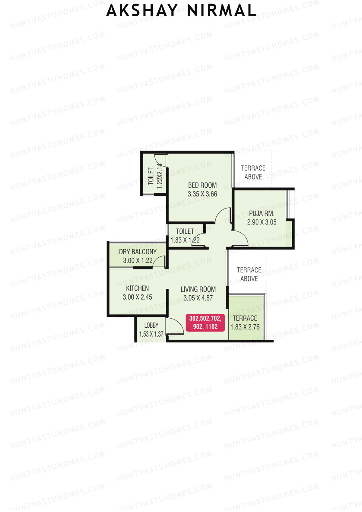 Akshay Nirmal, Nirmal, Unit 2, 1BHK, Carpet Area 691   sq ft 