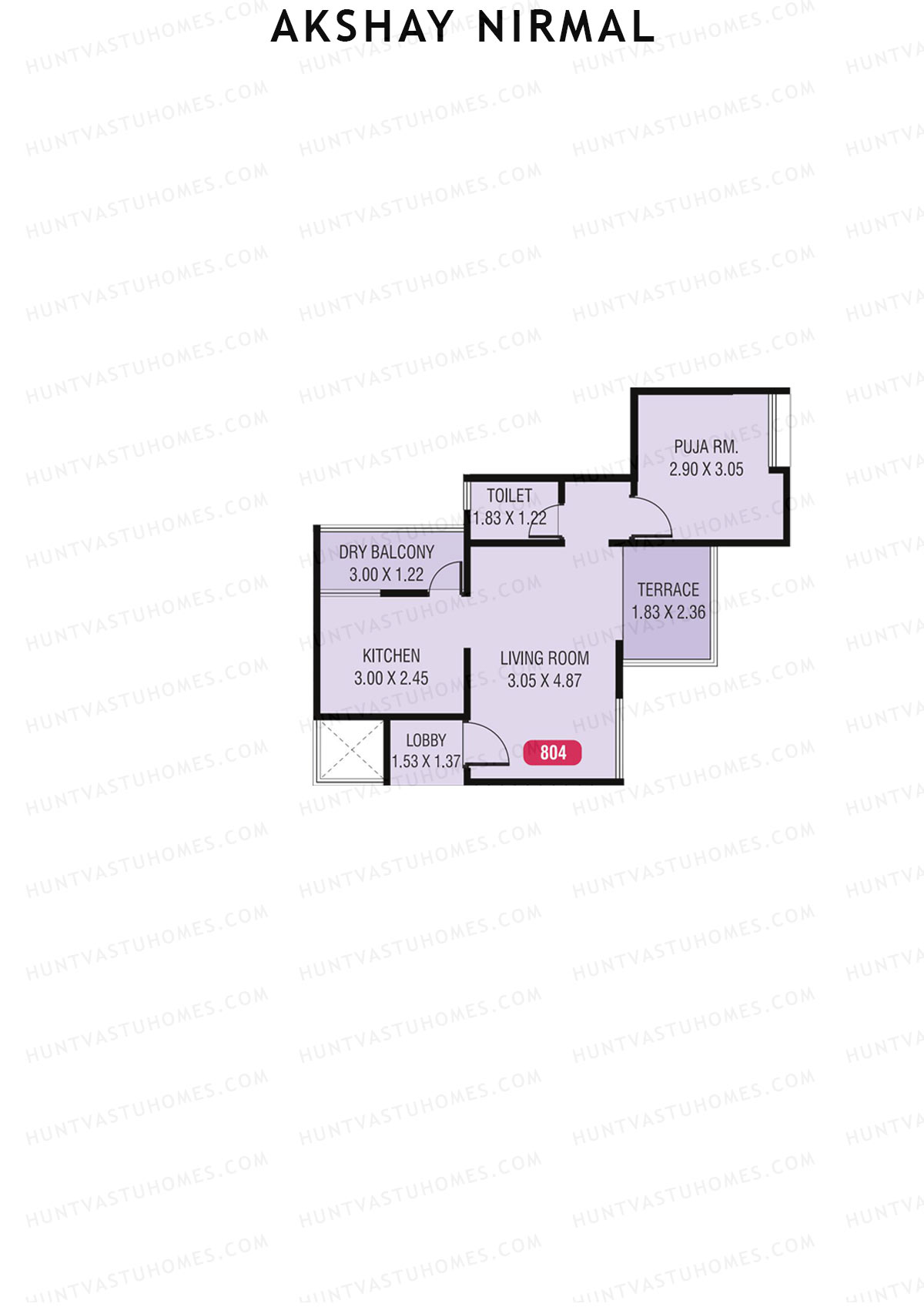 Akshay Nirmal, Nirmal, Unit 4, 1BHK, Carpet Area 518   sq ft 