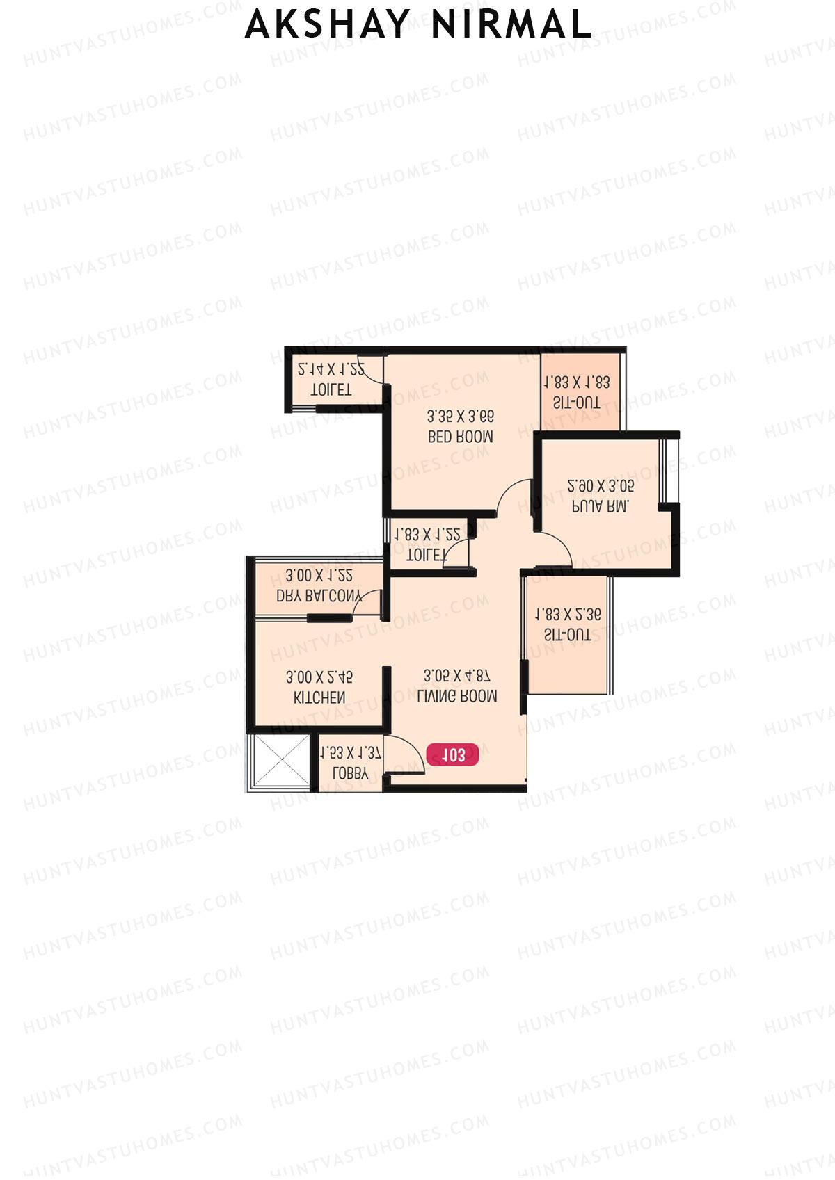 Akshay Nirmal, Nirmal, Unit 4, 1BHK, Carpet Area 727   sq ft 