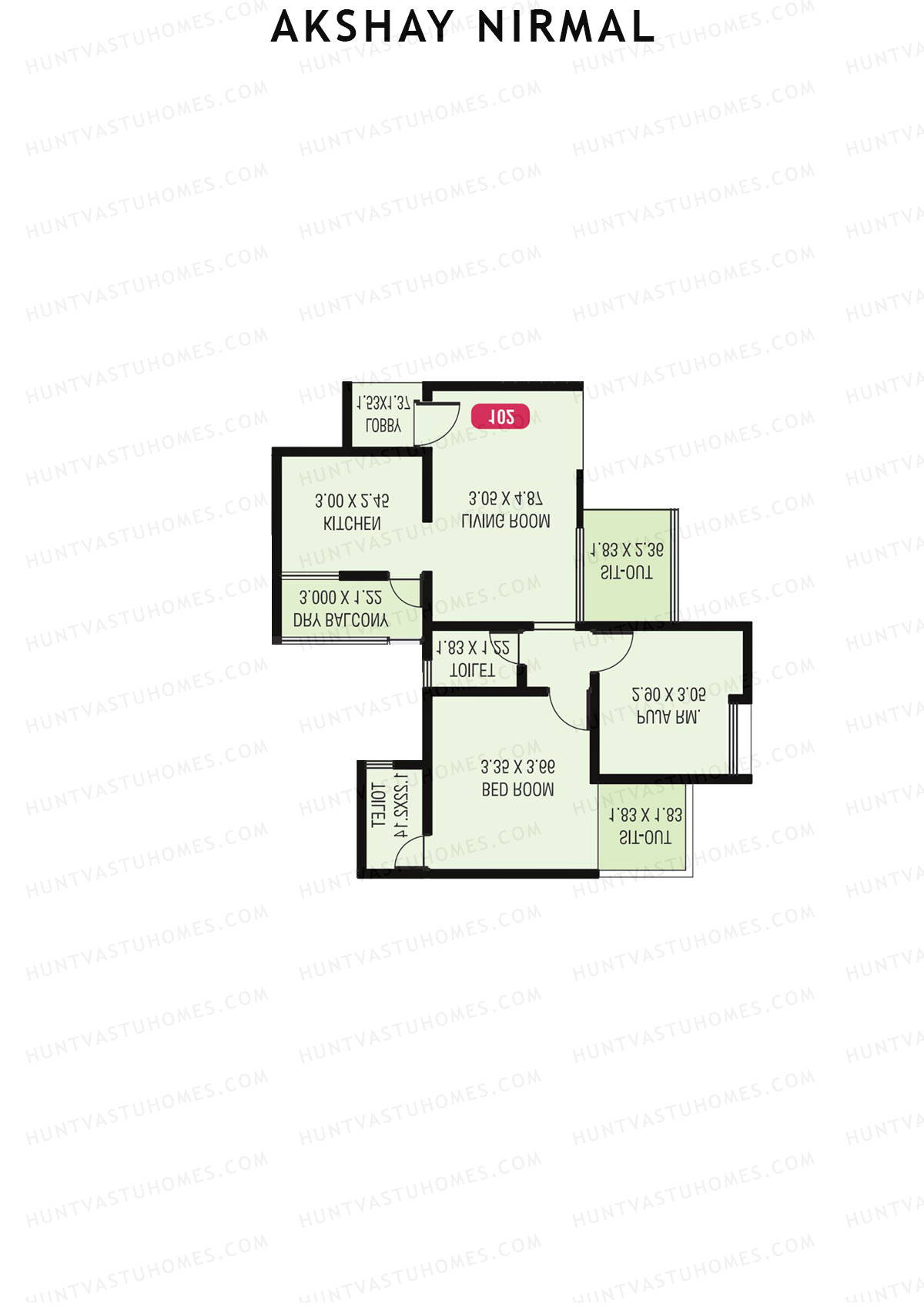 Akshay Nirmal, Nirmal, Unit 5, 1BHK, Carpet Area 729   sq ft 
