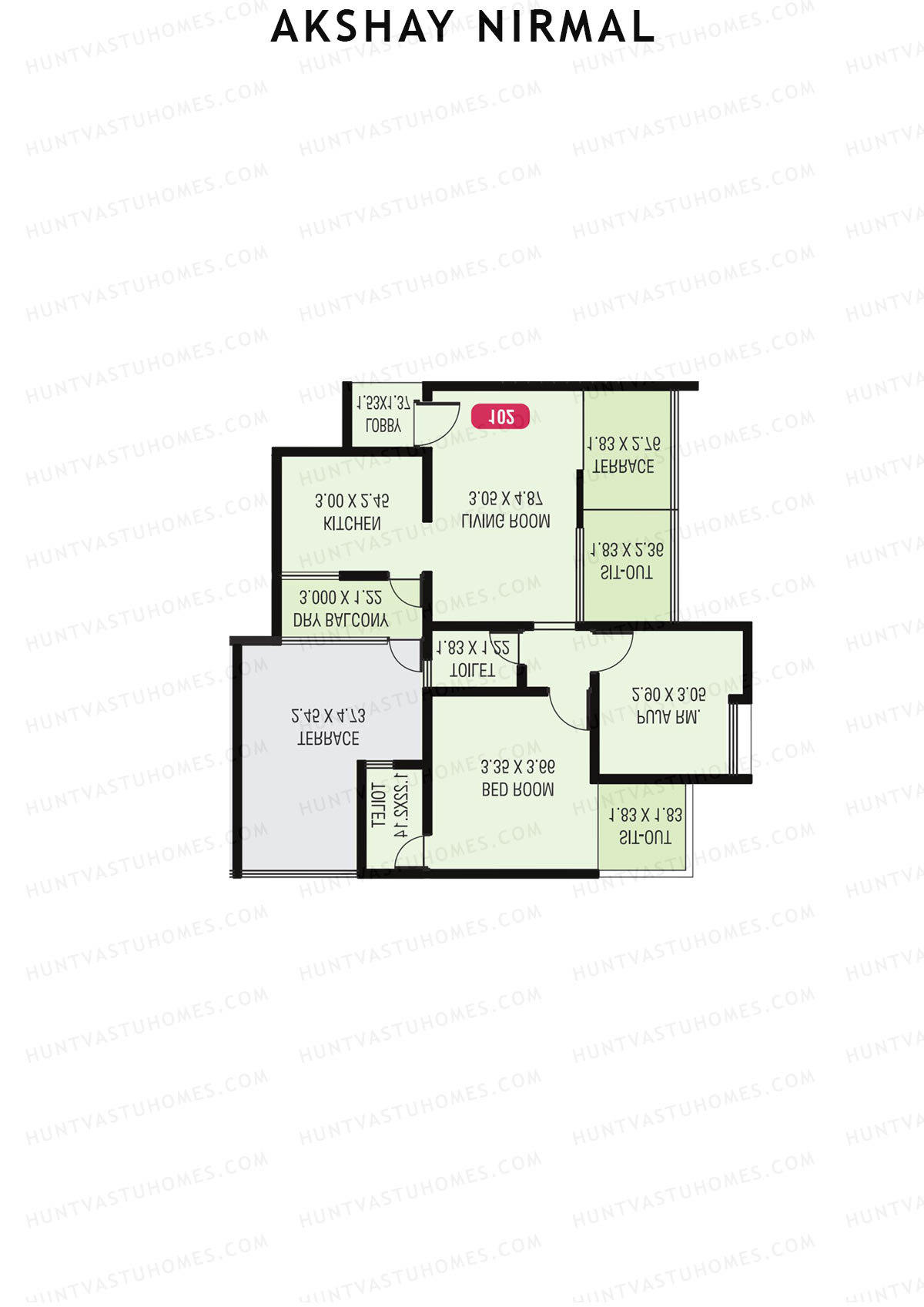 Akshay Nirmal, Nirmal, Unit 5, 1BHK, Carpet Area 958   sq ft 