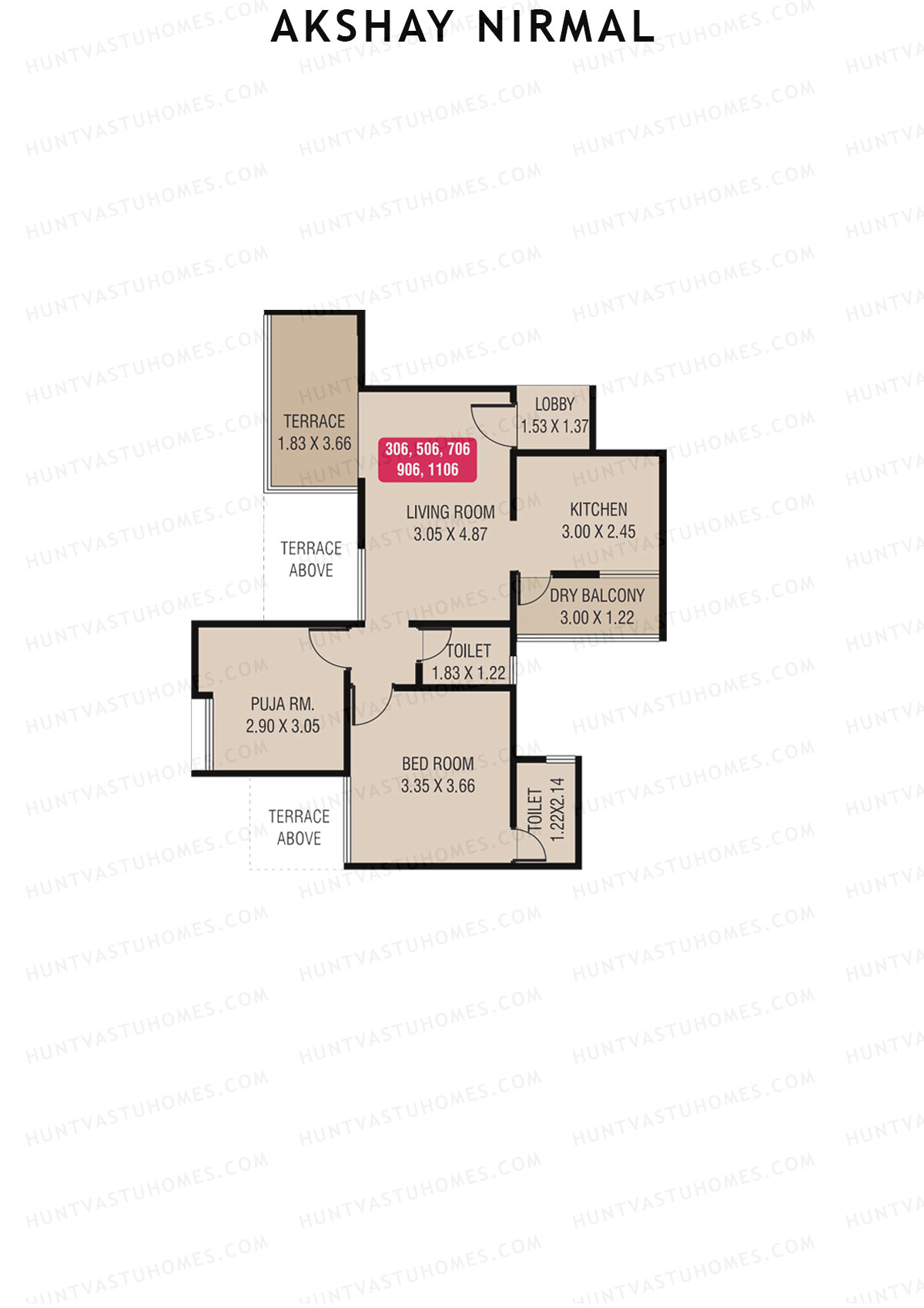 Akshay Nirmal, Nirmal, Unit 6, 1BHK, Carpet Area 708   sq ft 