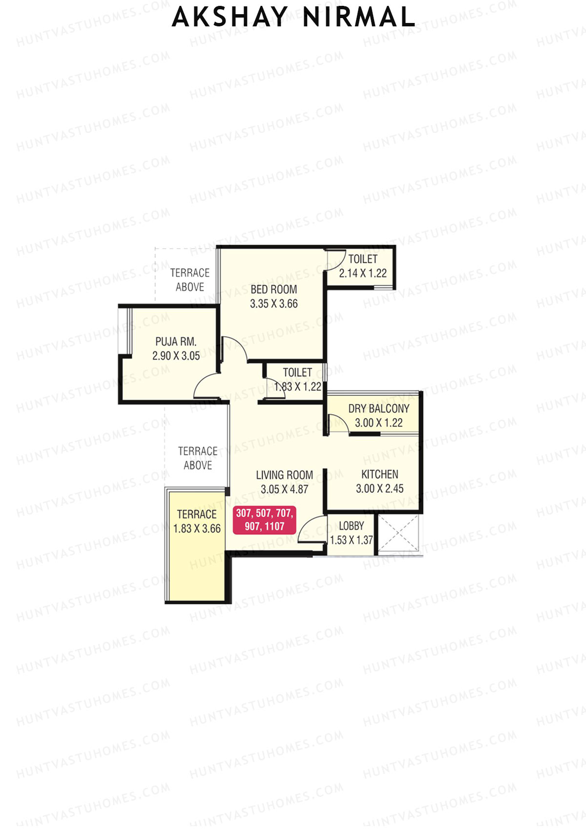 Akshay Nirmal, Nirmal, Unit 7, 1BHK, Carpet Area 707   sq ft 