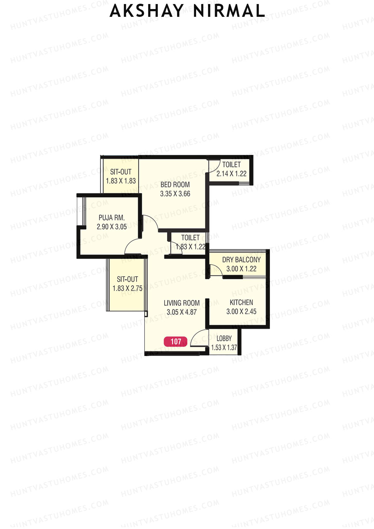 Akshay Nirmal, Nirmal, Unit 7, 1BHK, Carpet Area 736   sq ft 