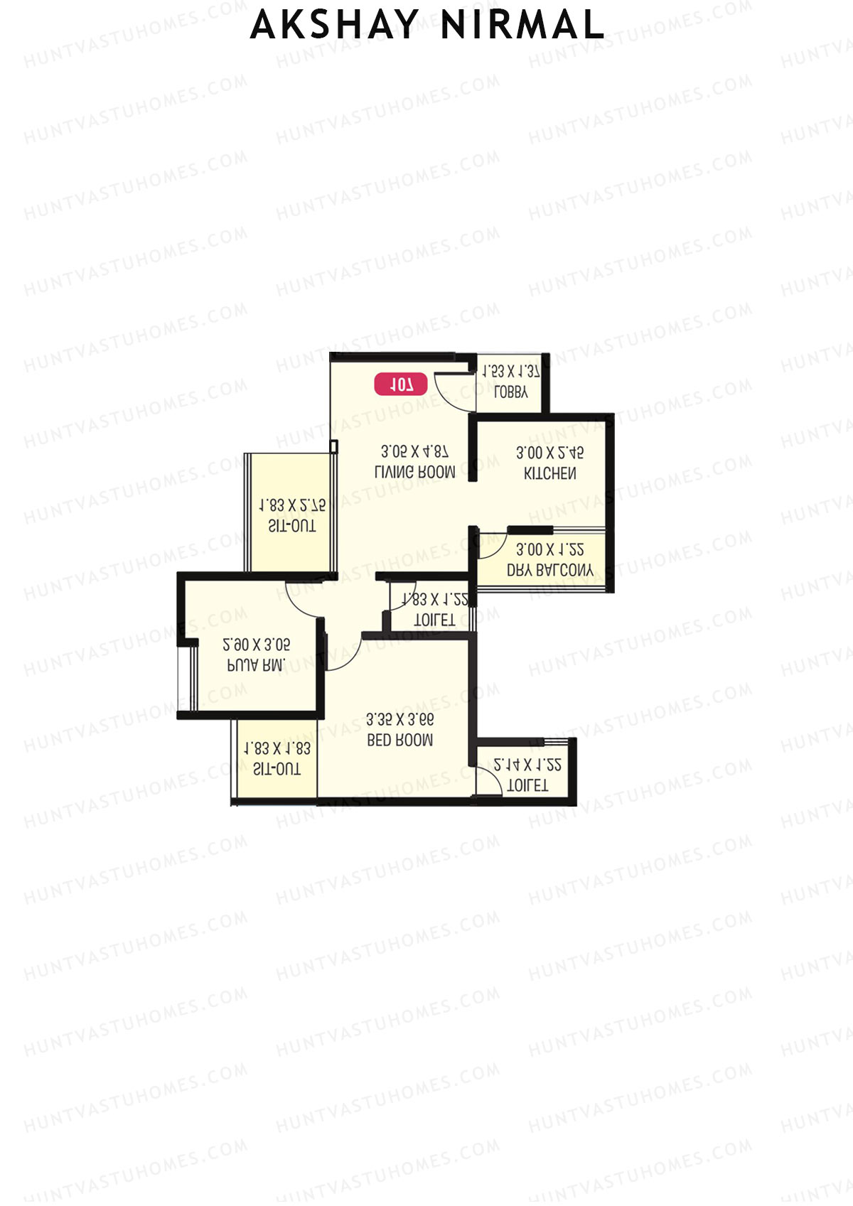 Akshay Nirmal, Nirmal, Unit 8, 1BHK, Carpet Area 736   sq ft 