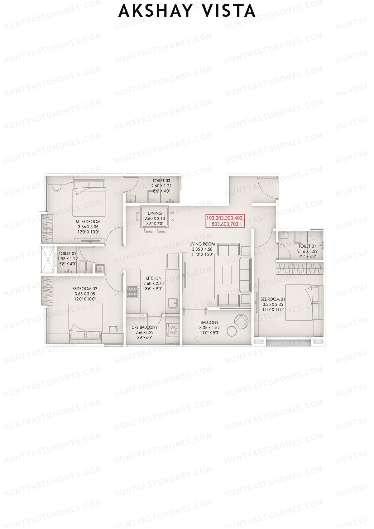 Akshay Vista Wing A Unit 3 Floor Plan