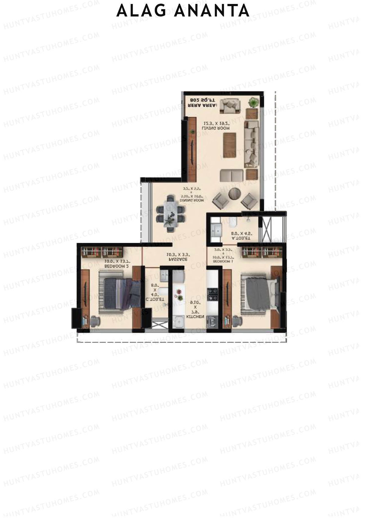 Alag Ananta Tower 1 Unit 2 Floor Plan