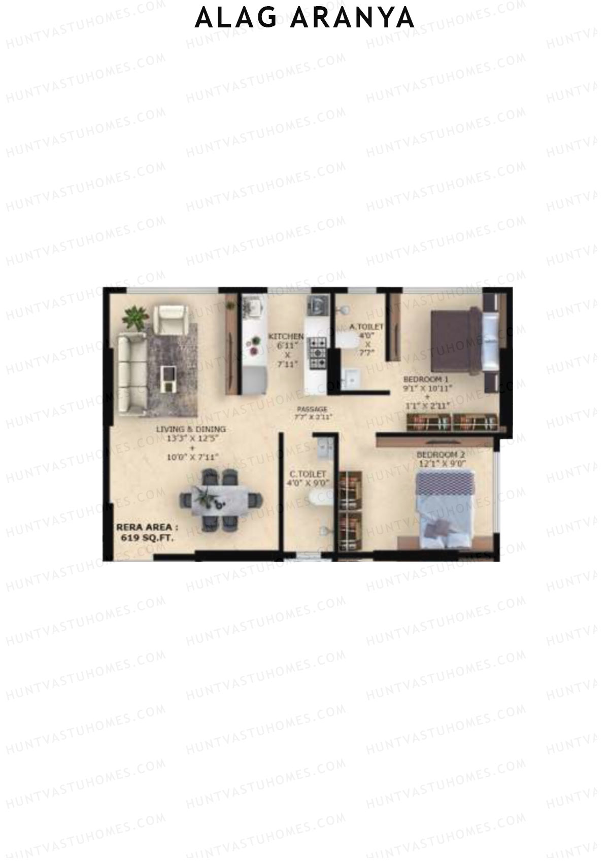 Alag Aranya Block A Unit 1 Floor Plan