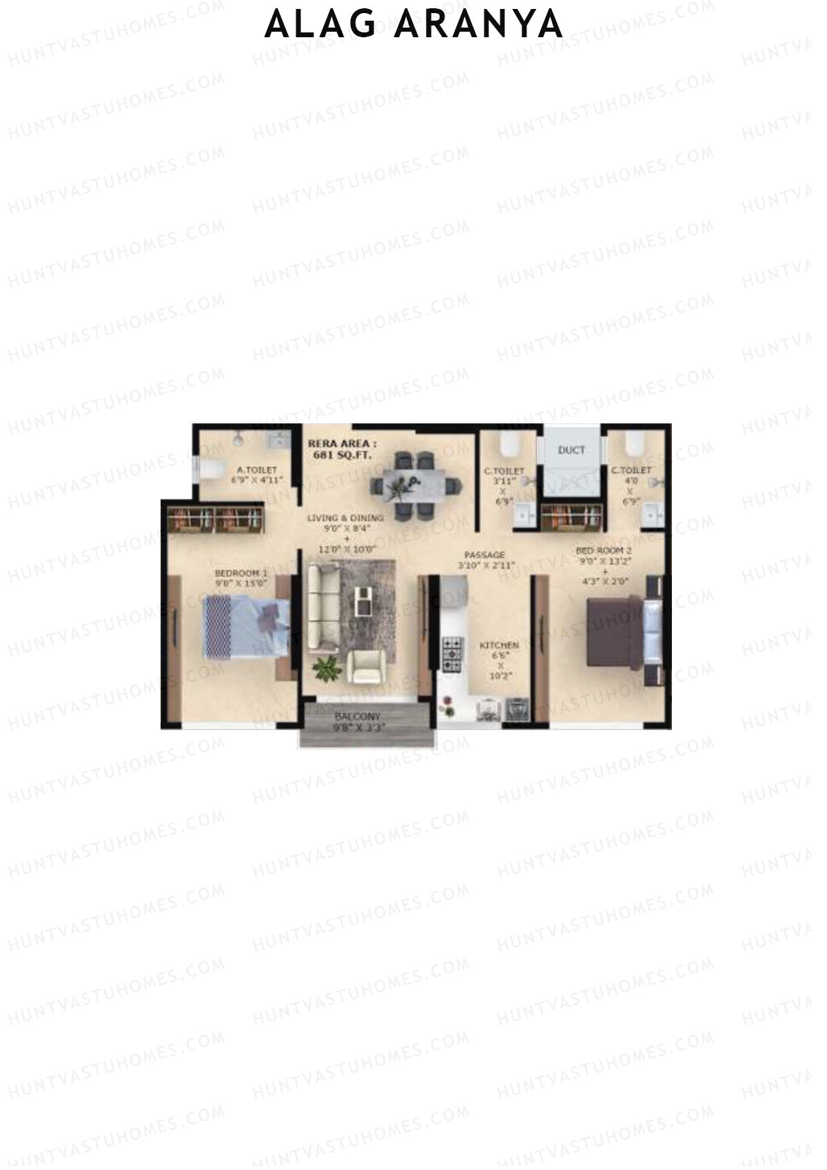 Alag Aranya Block A Unit 3 Floor Plan